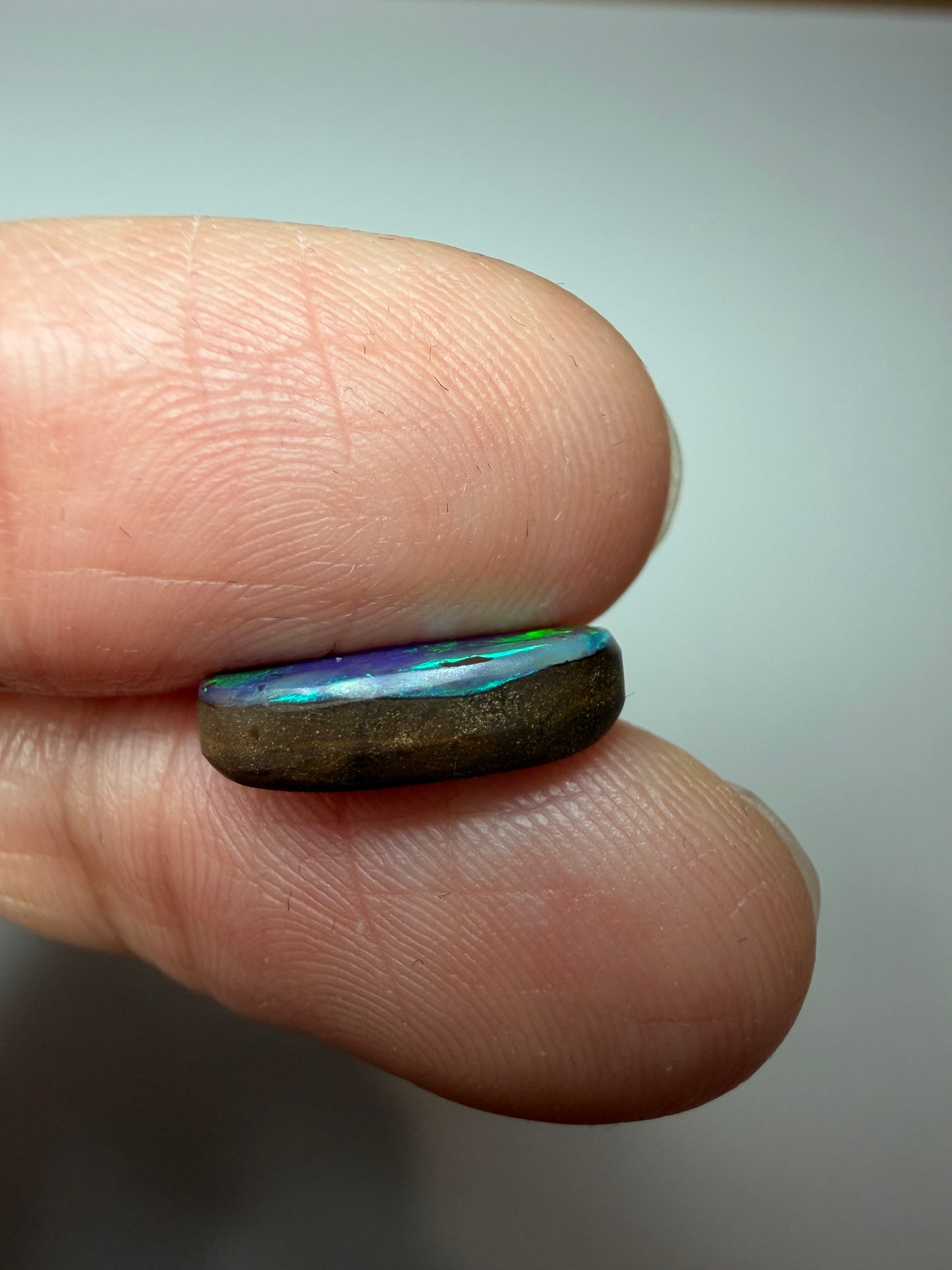 Flickering Fields. Solid Boulder Opal. 3.15 Ct