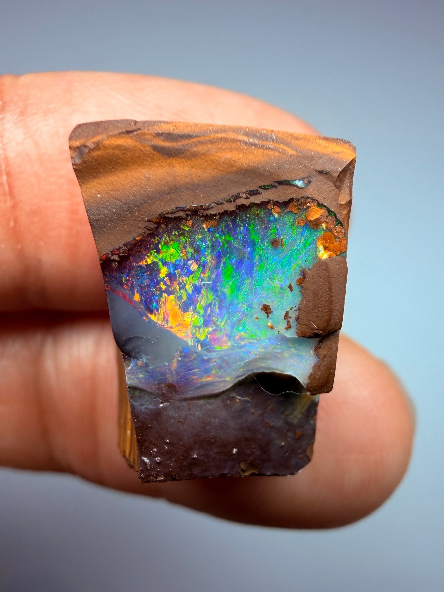 Boulder Opal Natural Single Split. 20.60 Carats