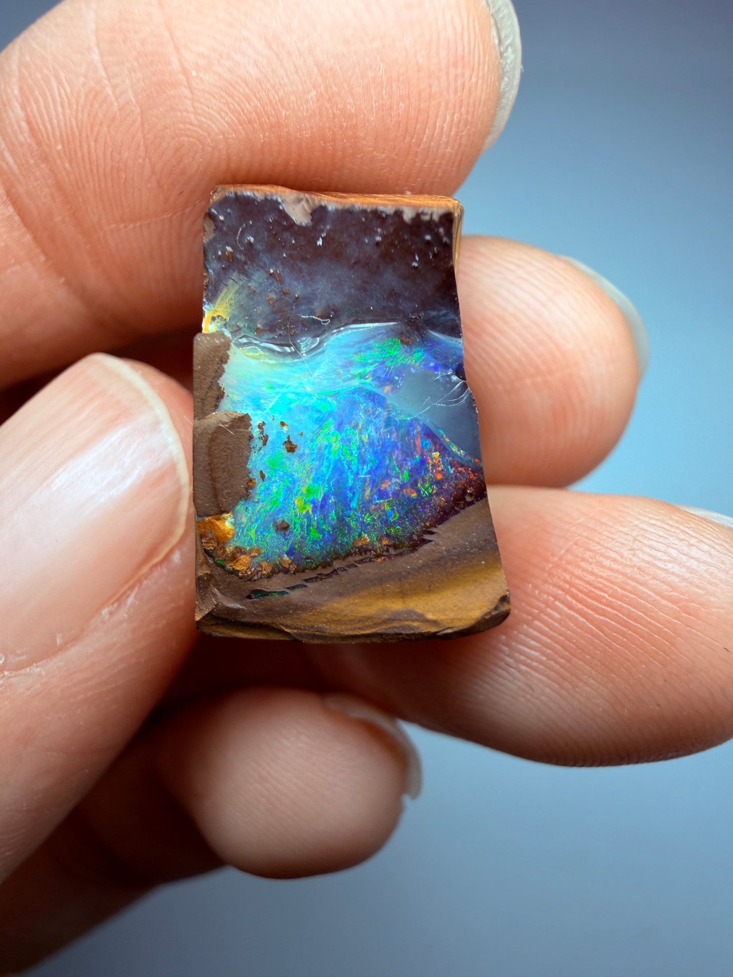 Boulder Opal Natural Single Split. 20.60 Carats