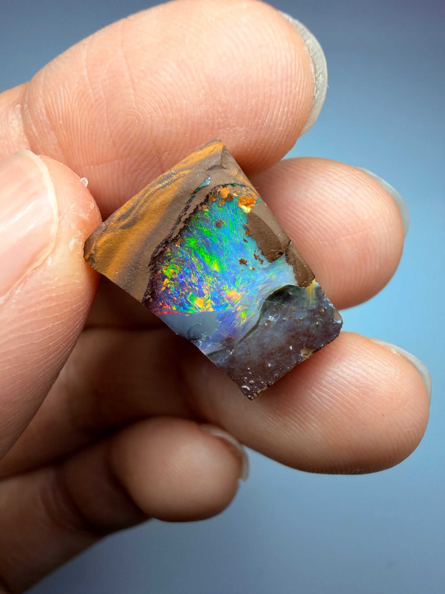 Boulder Opal Natural Single Split. 20.60 Carats