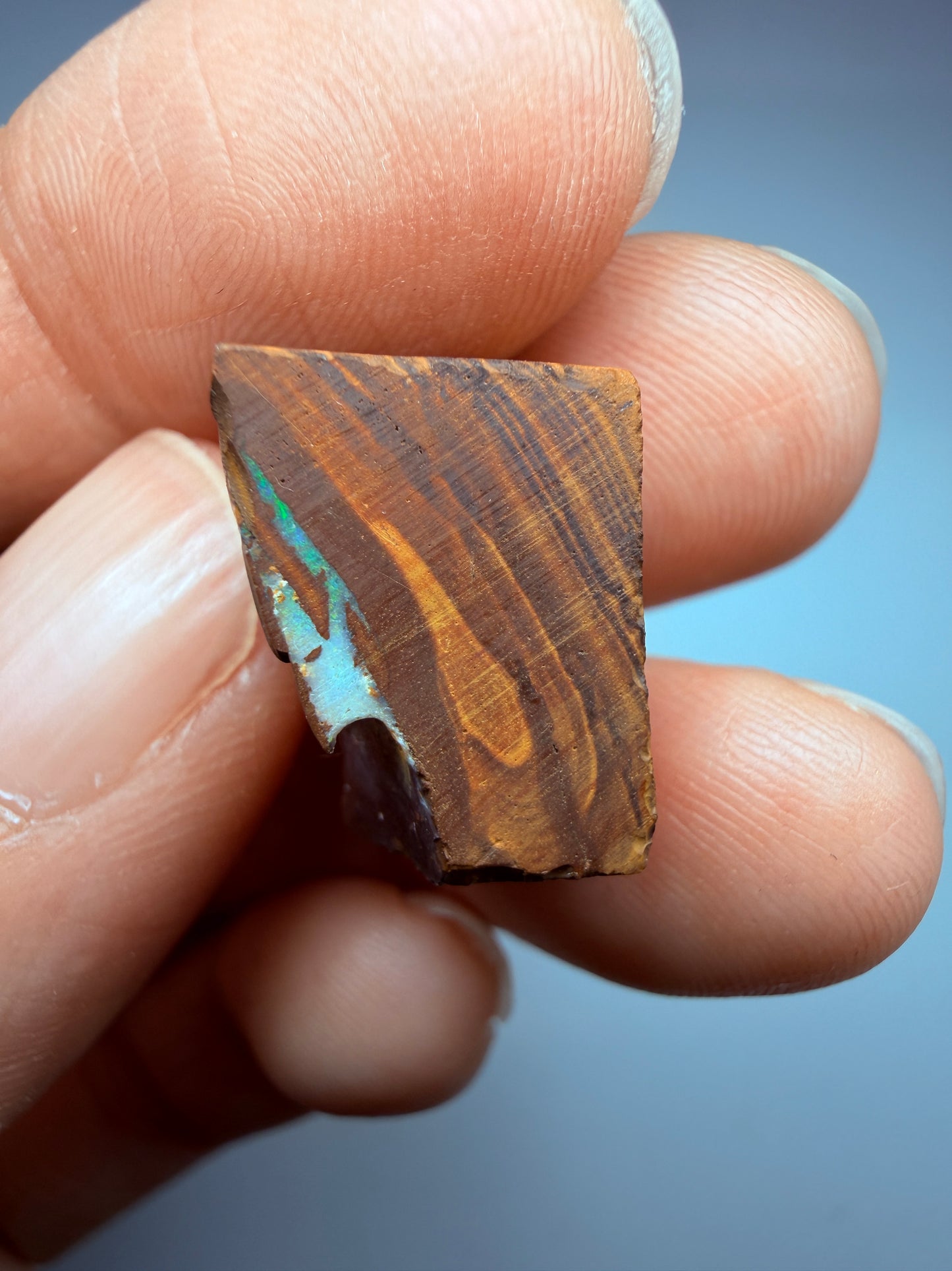 Boulder Opal Natural Single Split. 20.60 Carats
