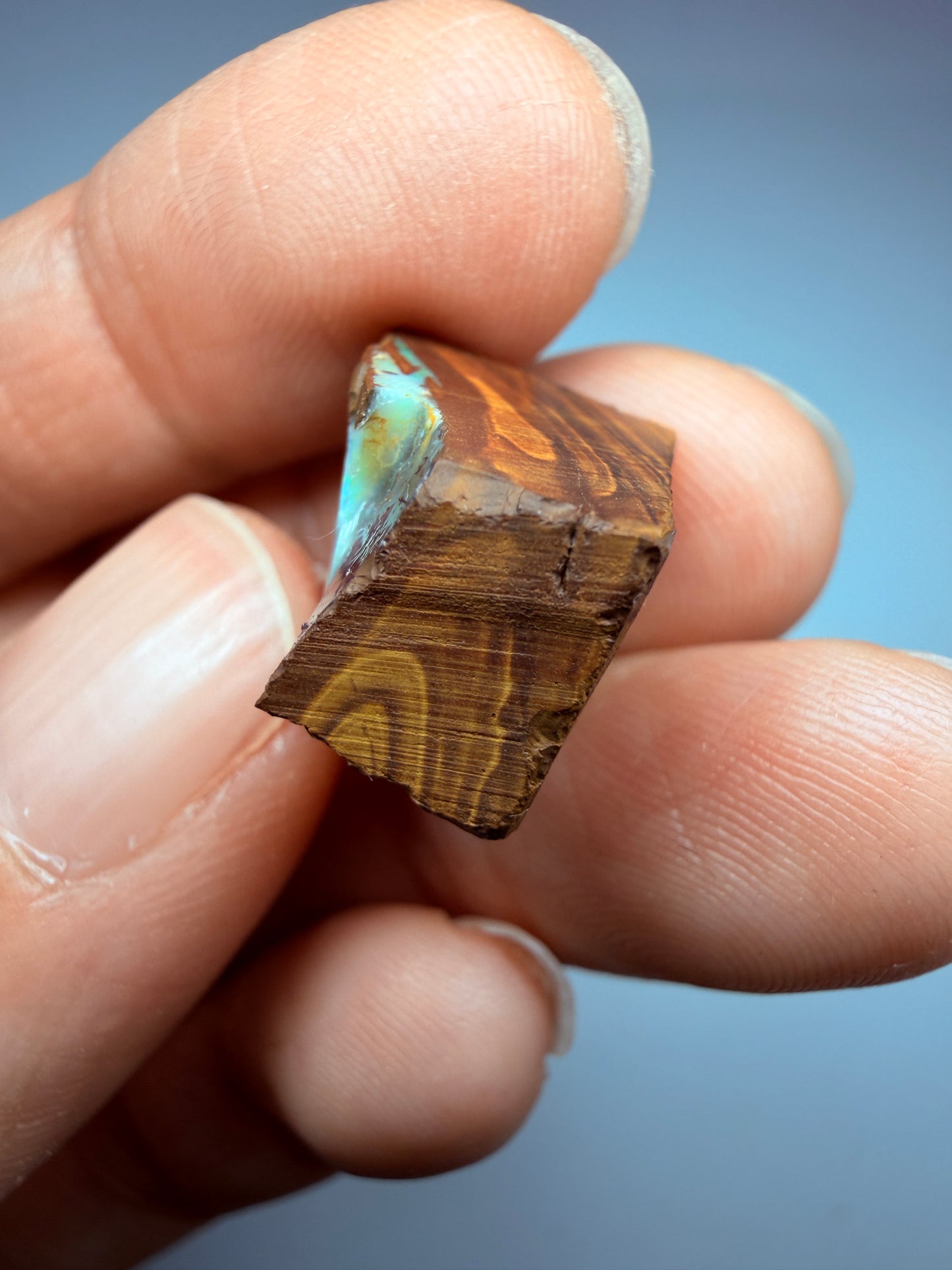 Boulder Opal Natural Single Split. 20.60 Carats