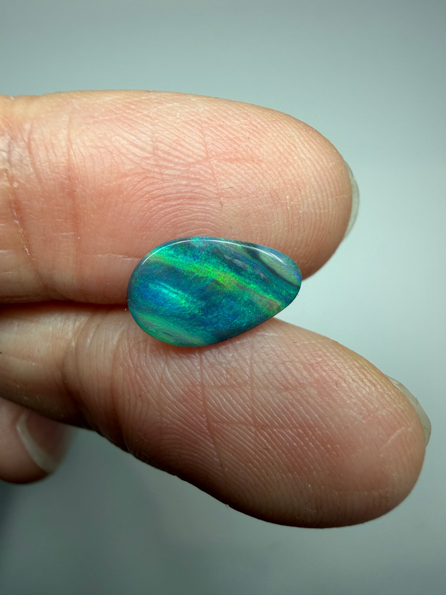 Picture Lines. Lightning Ridge Solid Black Opal. 0.77 Ct