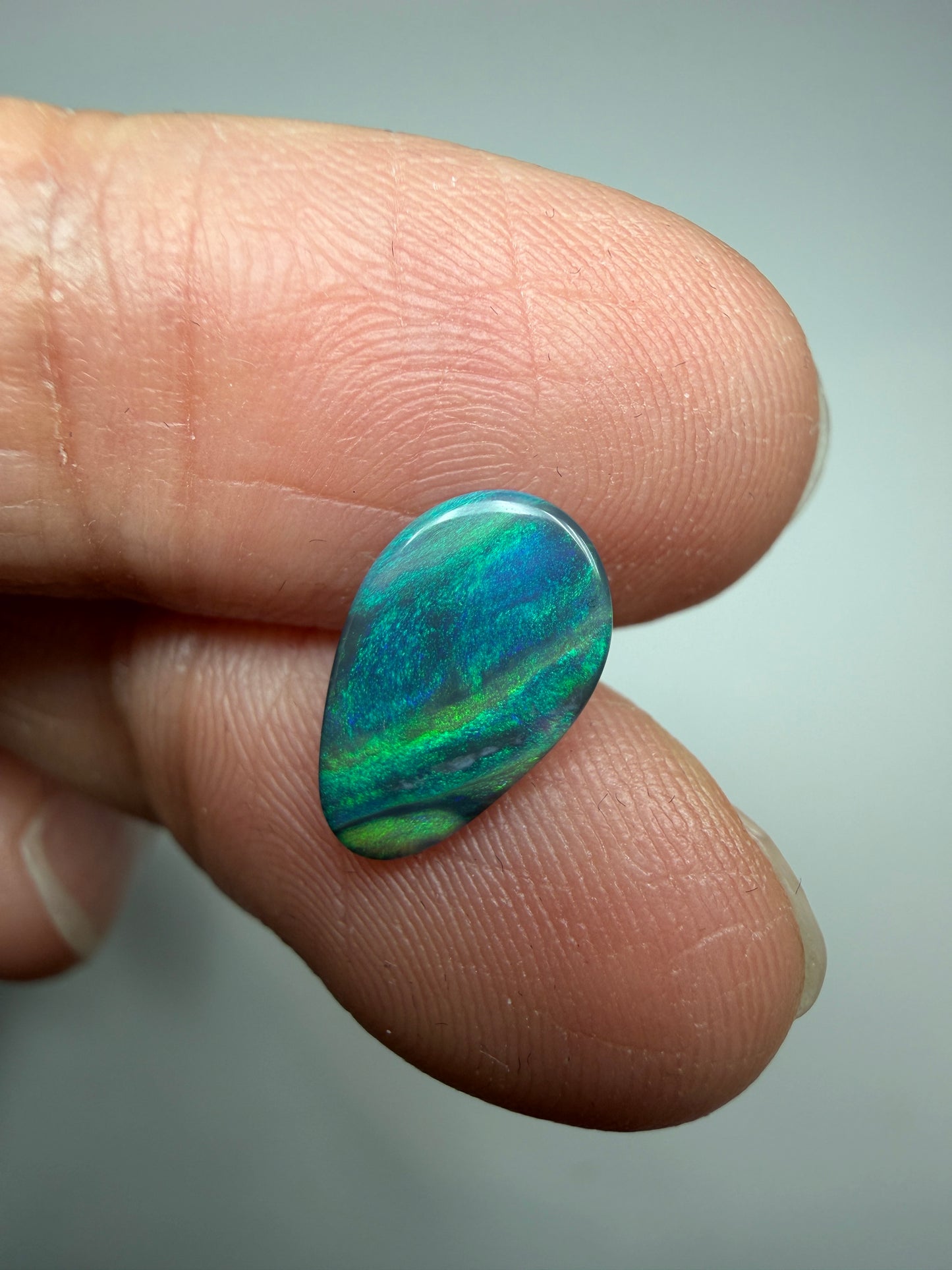 Picture Lines. Lightning Ridge Solid Black Opal. 0.77 Ct