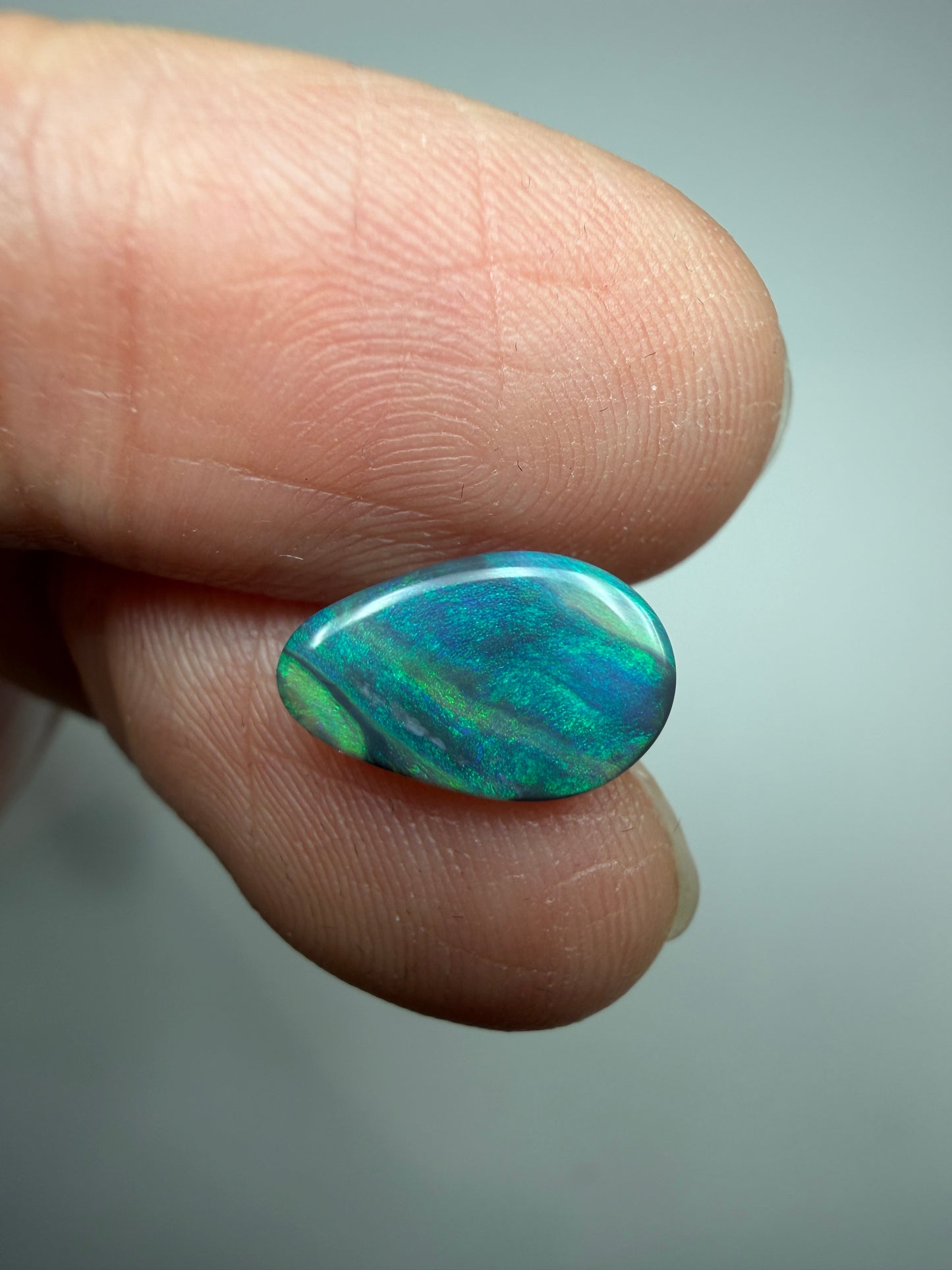 Picture Lines. Lightning Ridge Solid Black Opal. 0.77 Ct