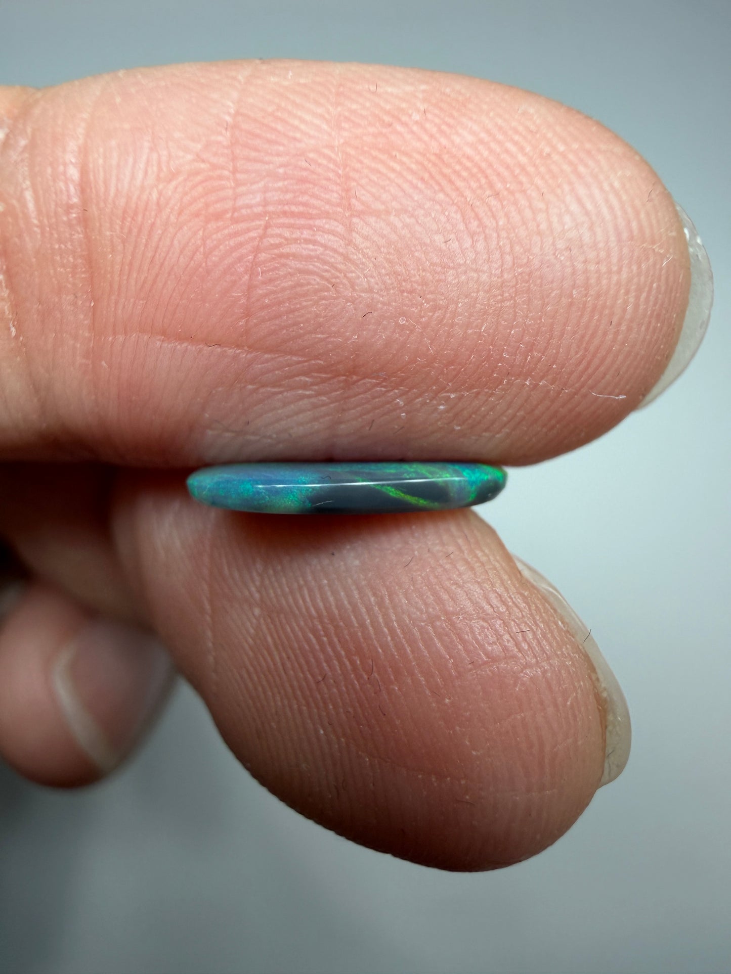 Picture Lines. Lightning Ridge Solid Black Opal. 0.77 Ct
