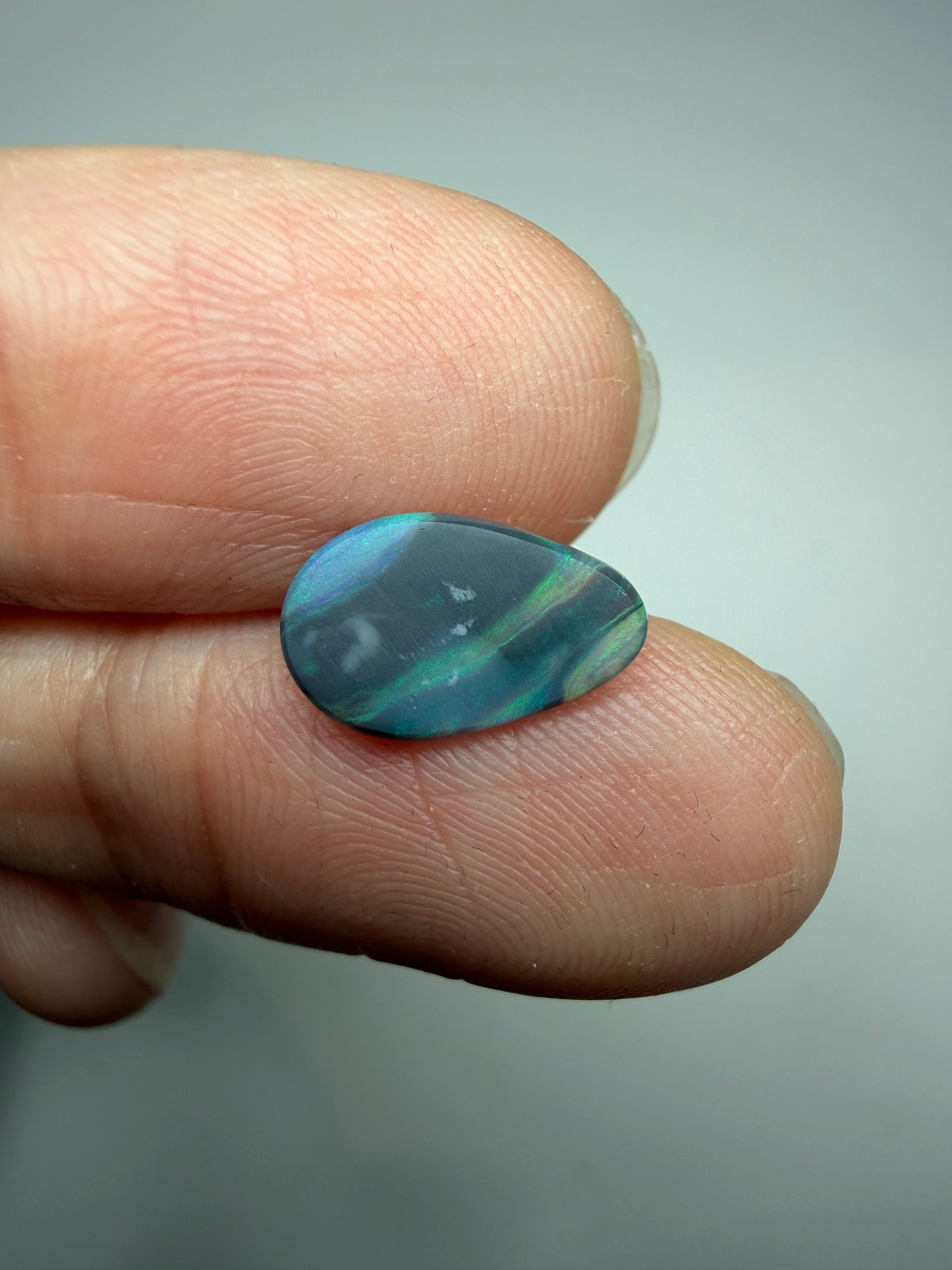 Picture Lines. Lightning Ridge Solid Black Opal. 0.77 Ct