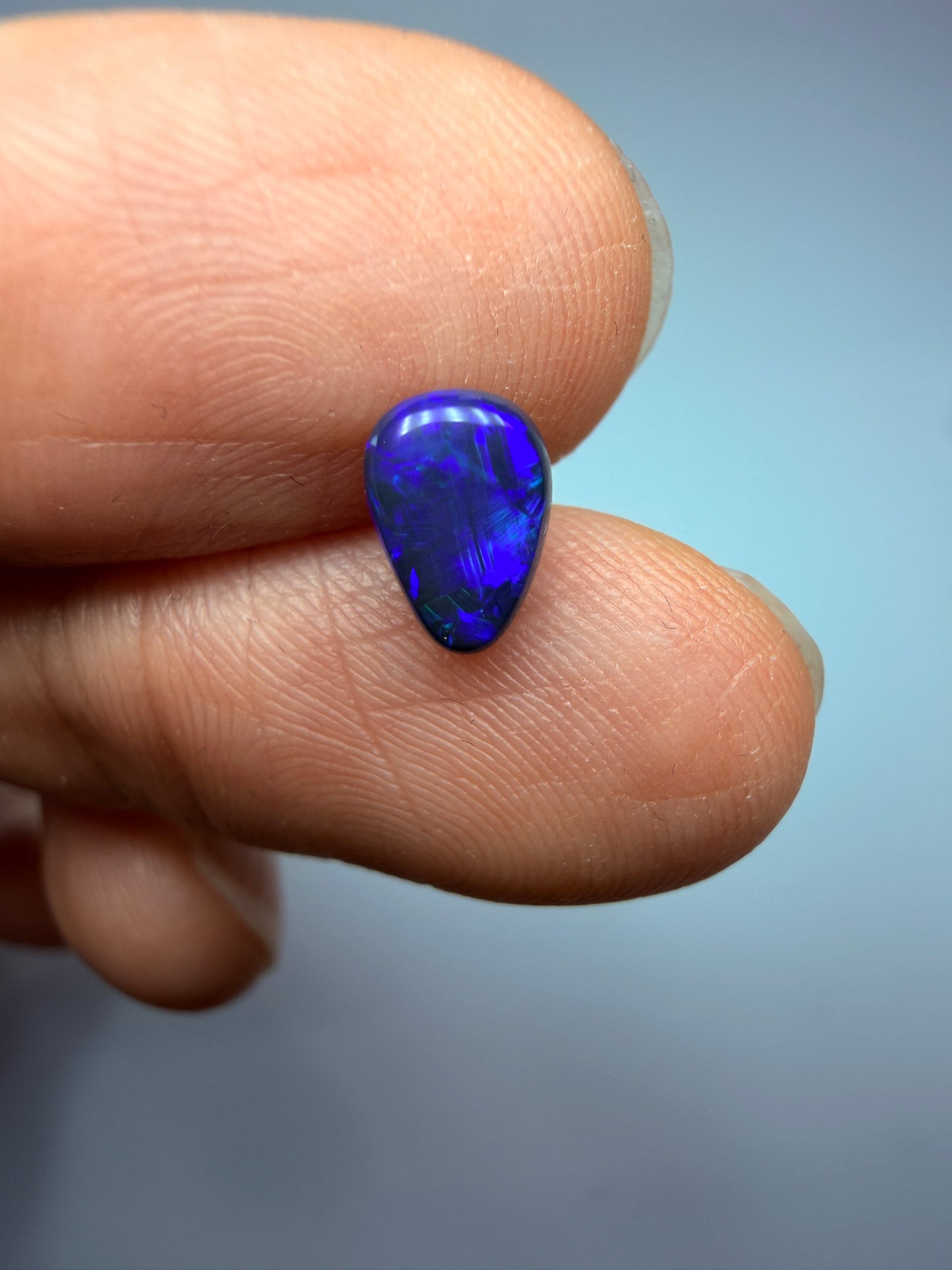 Purple Pip. Lightning Ridge Solid Black Opal. 0.80 Ct