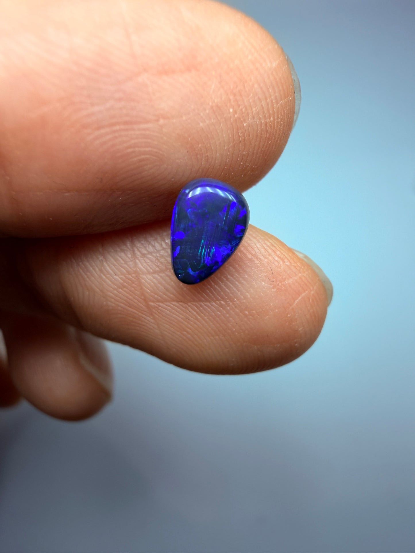 Purple Pip. Lightning Ridge Solid Black Opal. 0.80 Ct