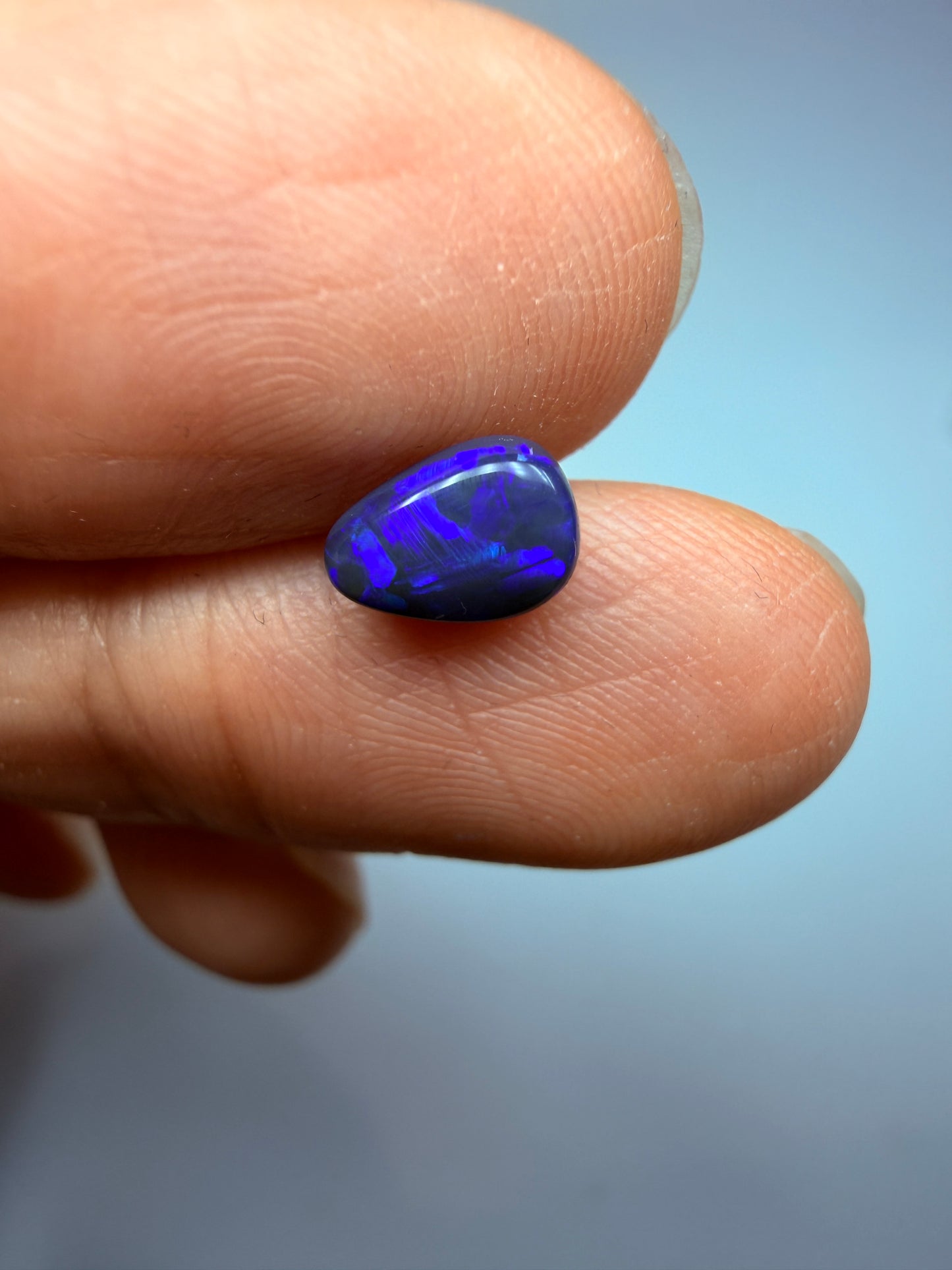 Purple Pip. Lightning Ridge Solid Black Opal. 0.80 Ct