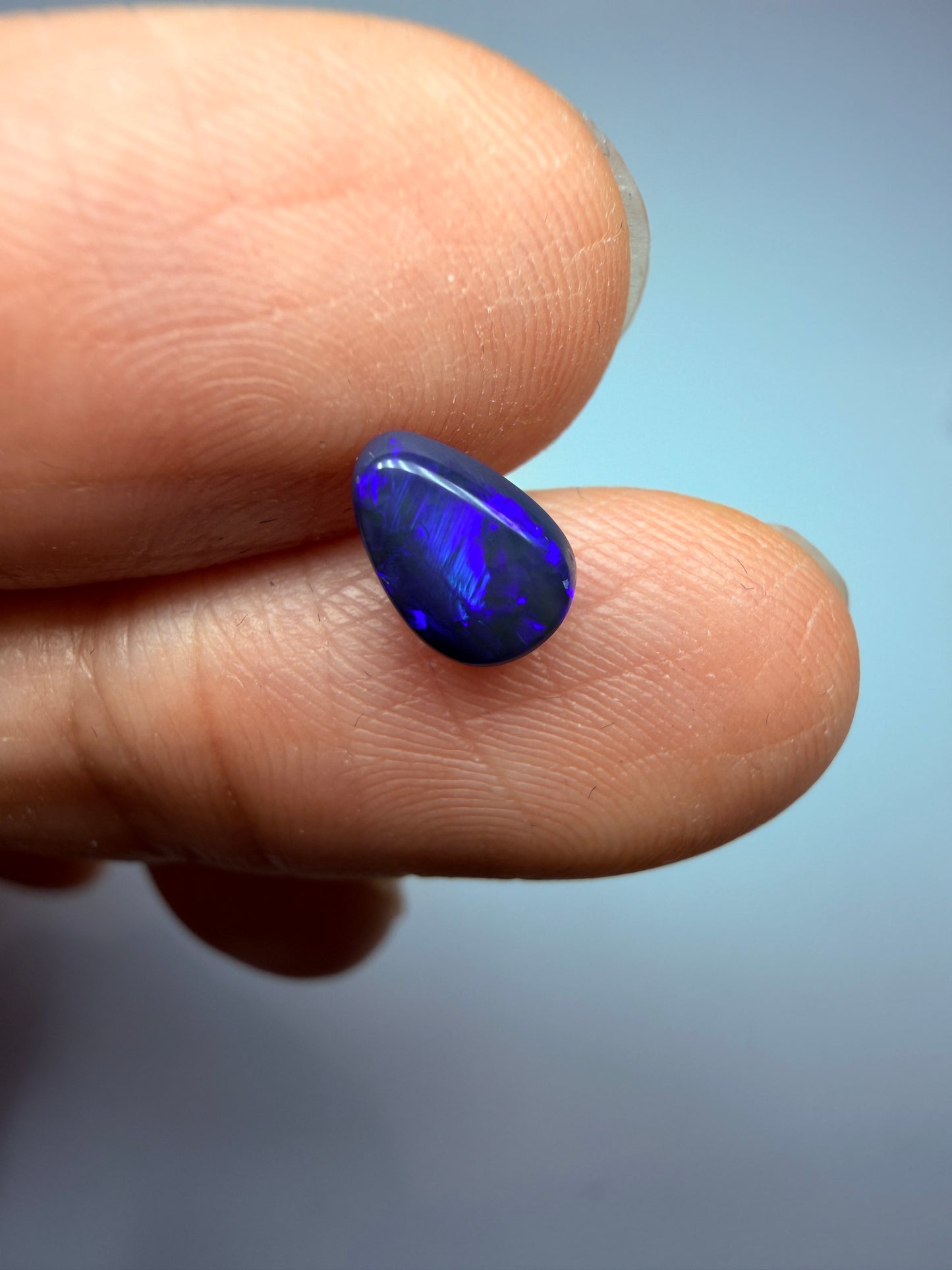Purple Pip. Lightning Ridge Solid Black Opal. 0.80 Ct