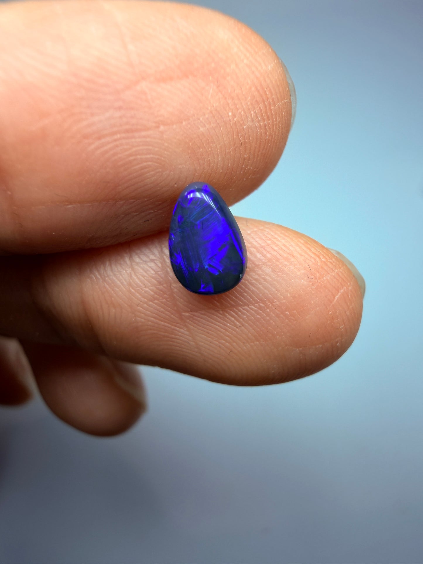 Purple Pip. Lightning Ridge Solid Black Opal. 0.80 Ct