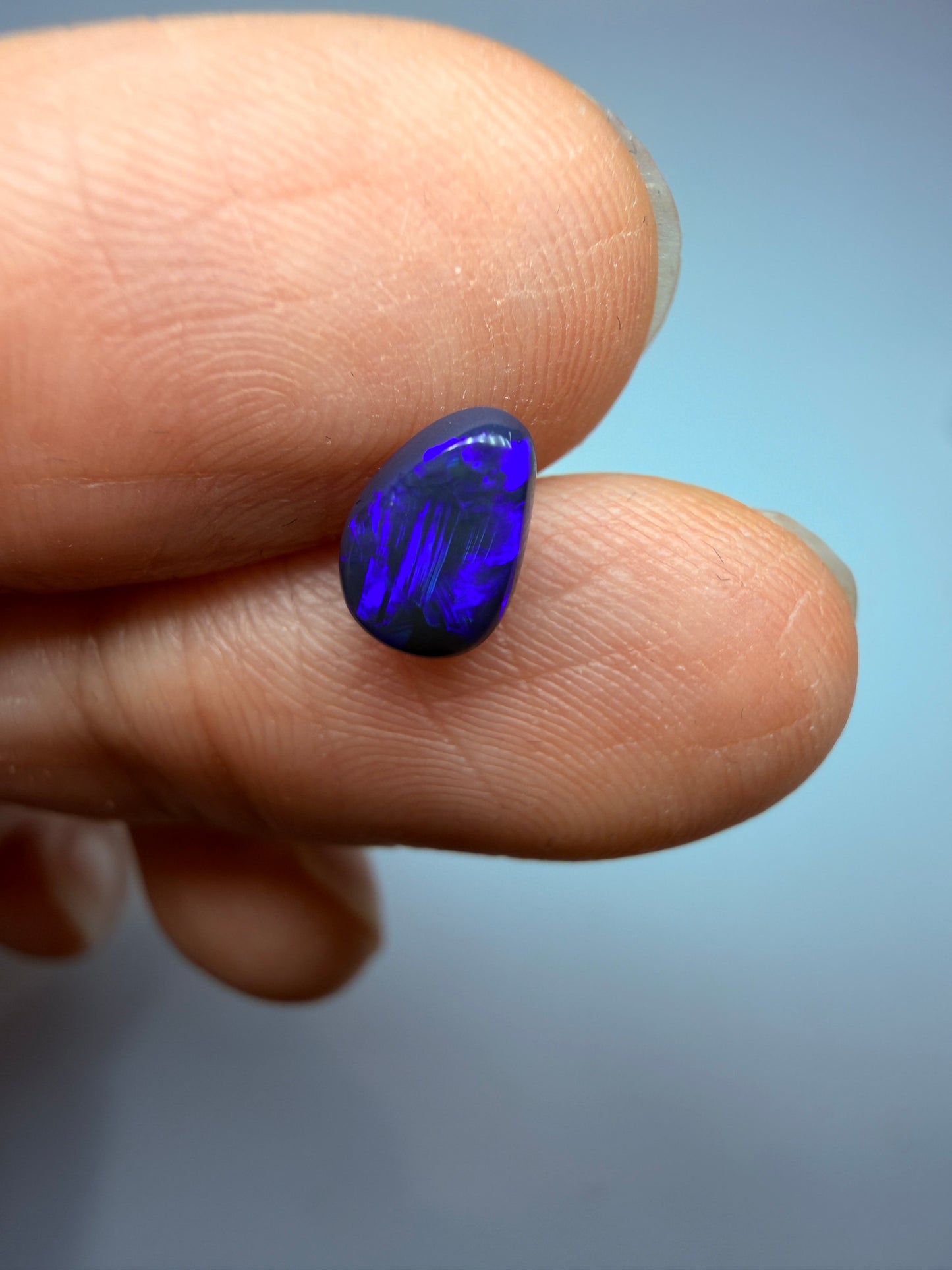 Purple Pip. Lightning Ridge Solid Black Opal. 0.80 Ct