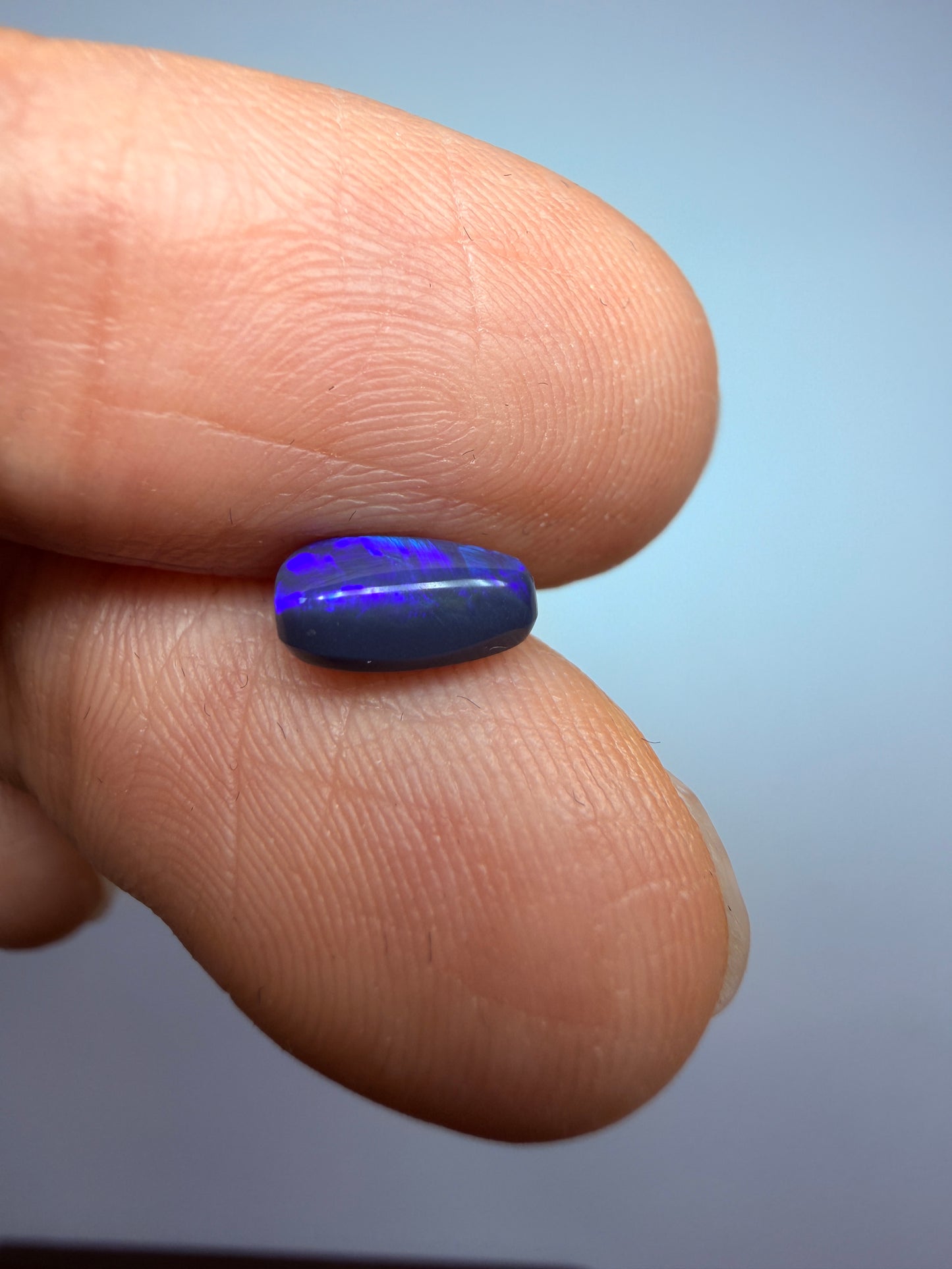 Purple Pip. Lightning Ridge Solid Black Opal. 0.80 Ct