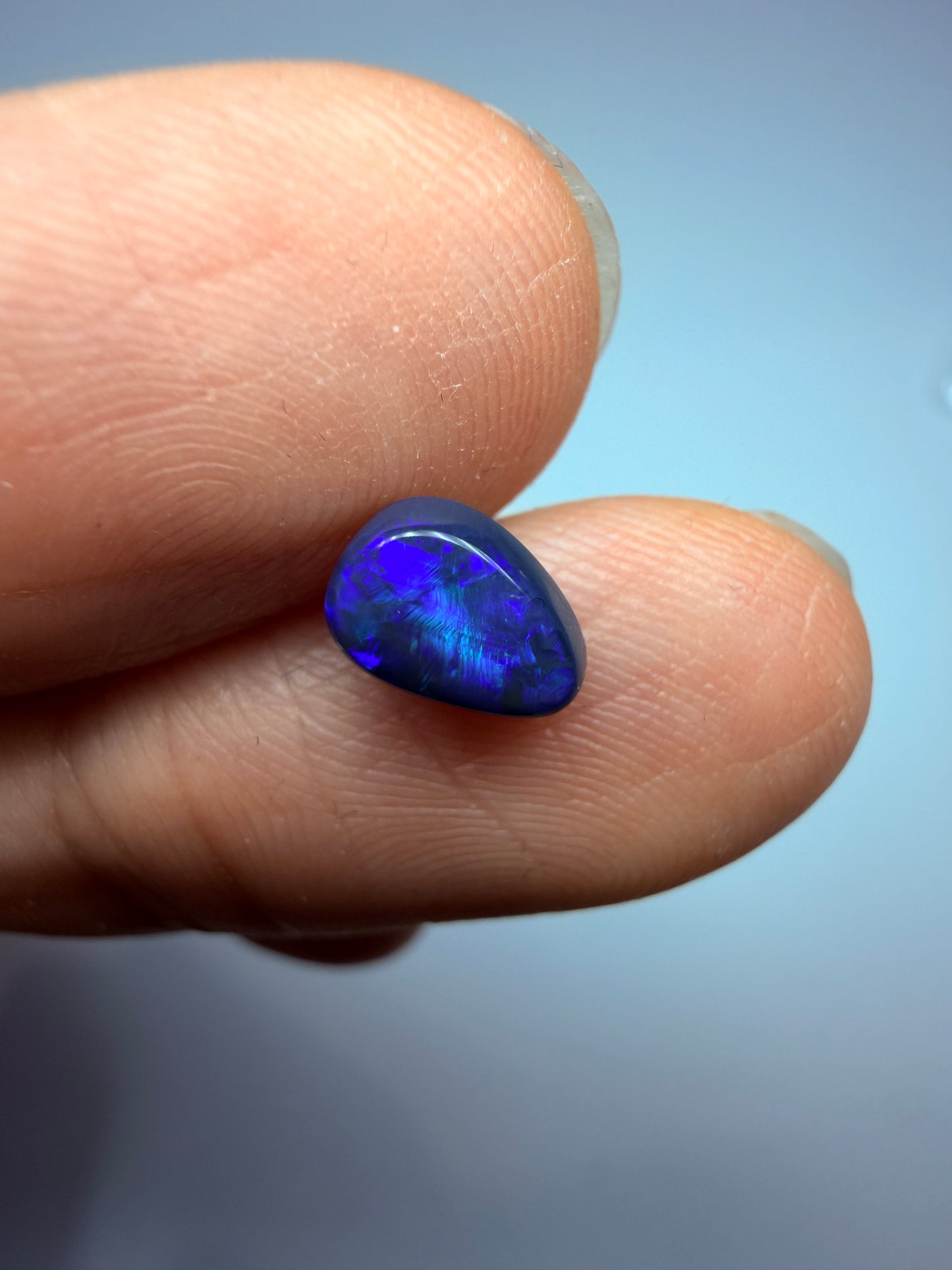 Purple Pip. Lightning Ridge Solid Black Opal. 0.80 Ct