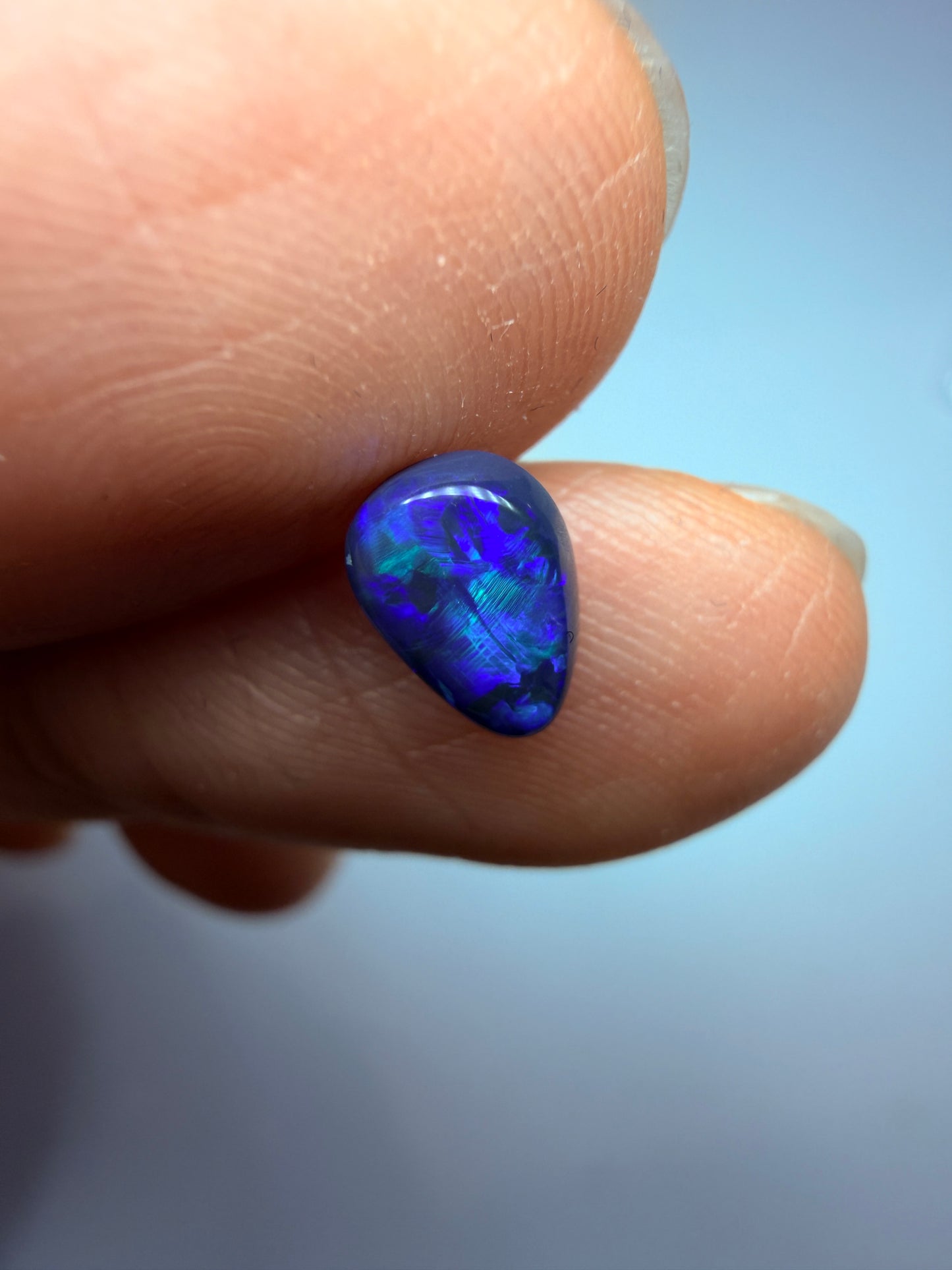 Purple Pip. Lightning Ridge Solid Black Opal. 0.80 Ct