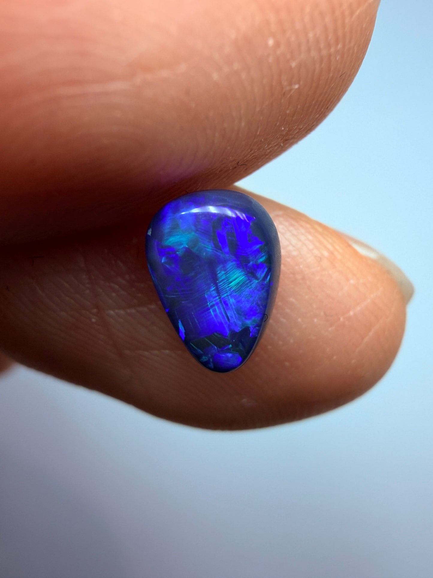 Purple Pip. Lightning Ridge Solid Black Opal. 0.80 Ct