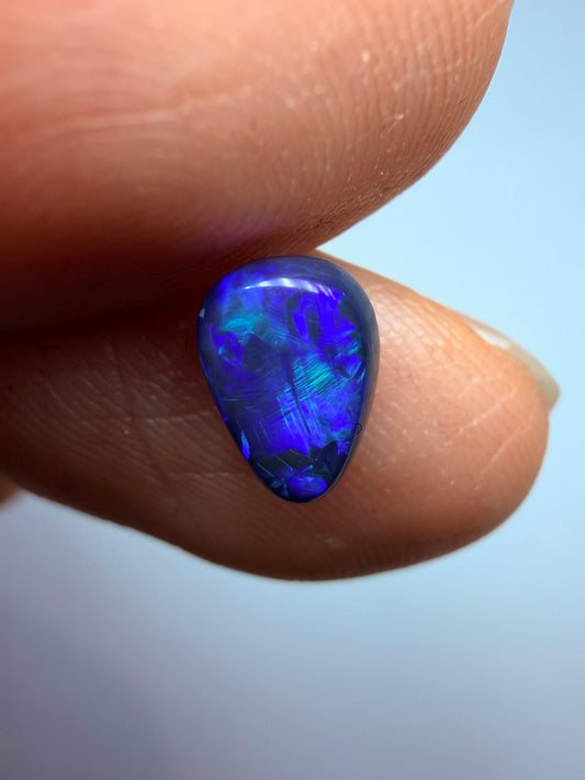 Purple Pip. Lightning Ridge Solid Black Opal. 0.80 Ct