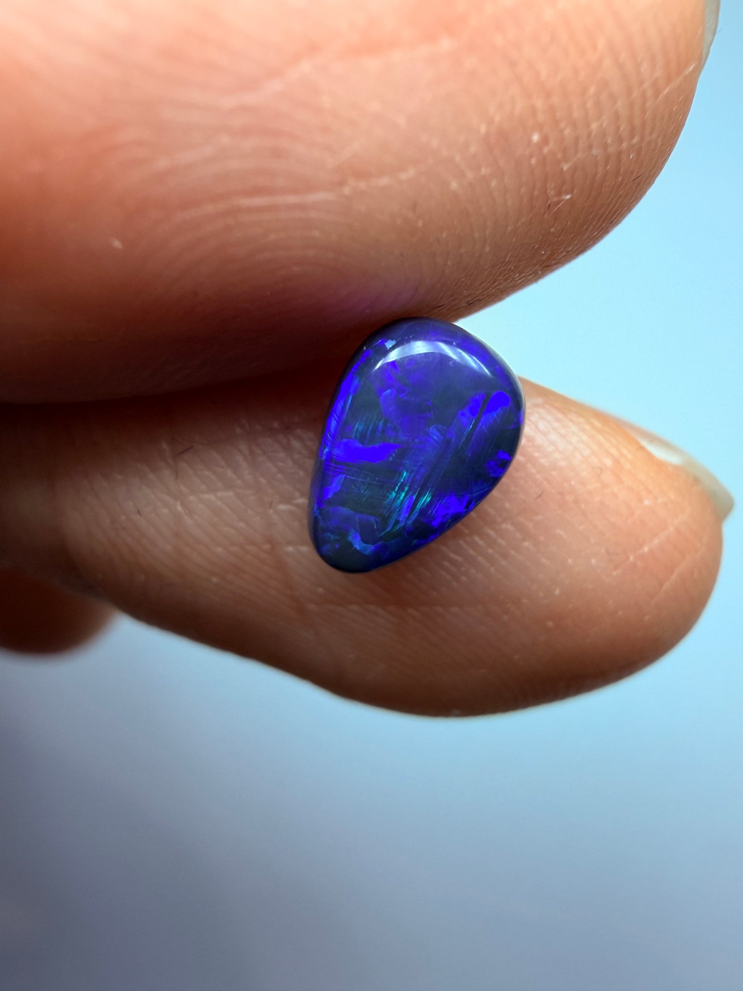 Purple Pip. Lightning Ridge Solid Black Opal. 0.80 Ct