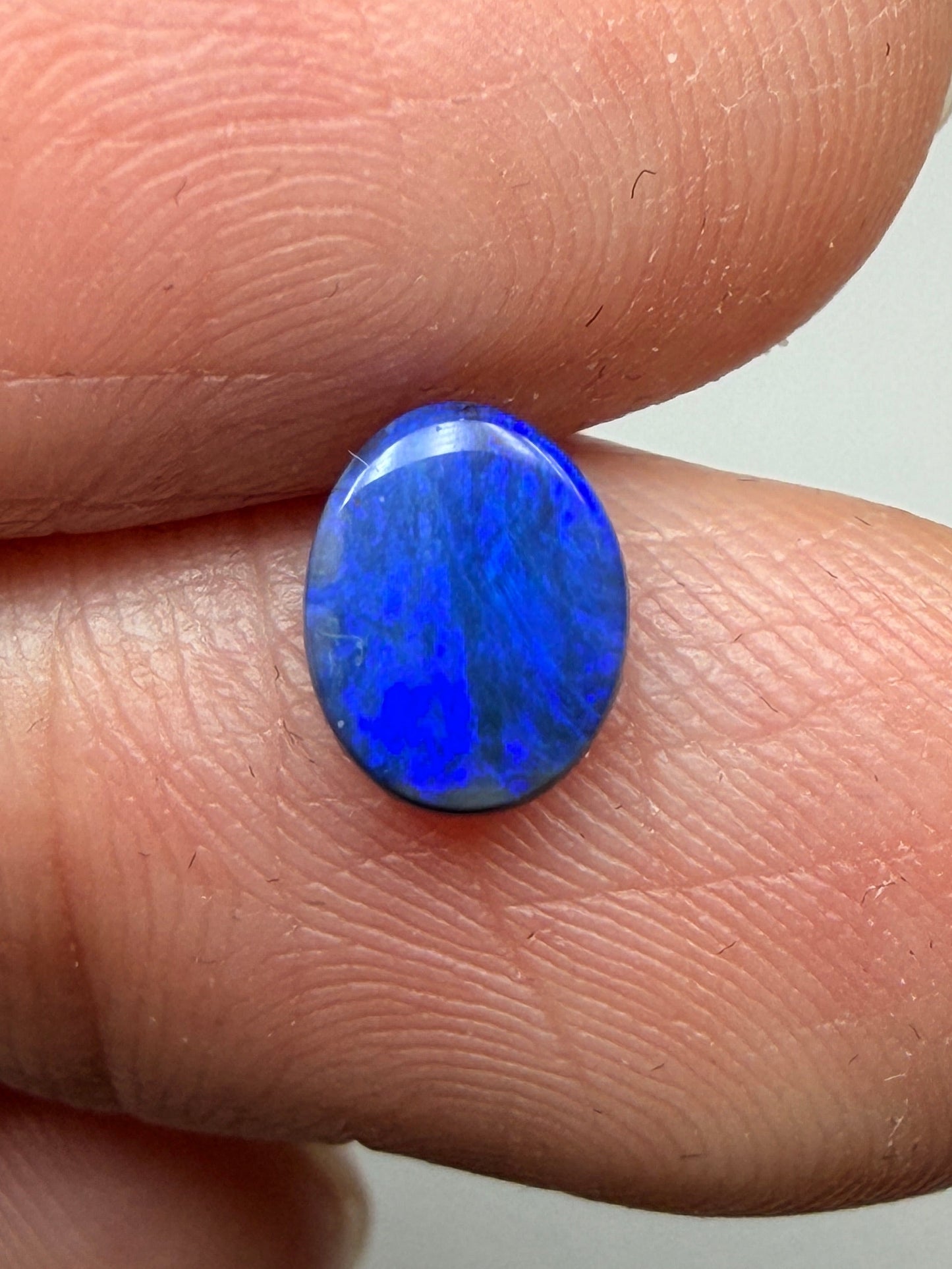 True Blue. Lightning Ridge Solid Black Opal. 0.52 Ct