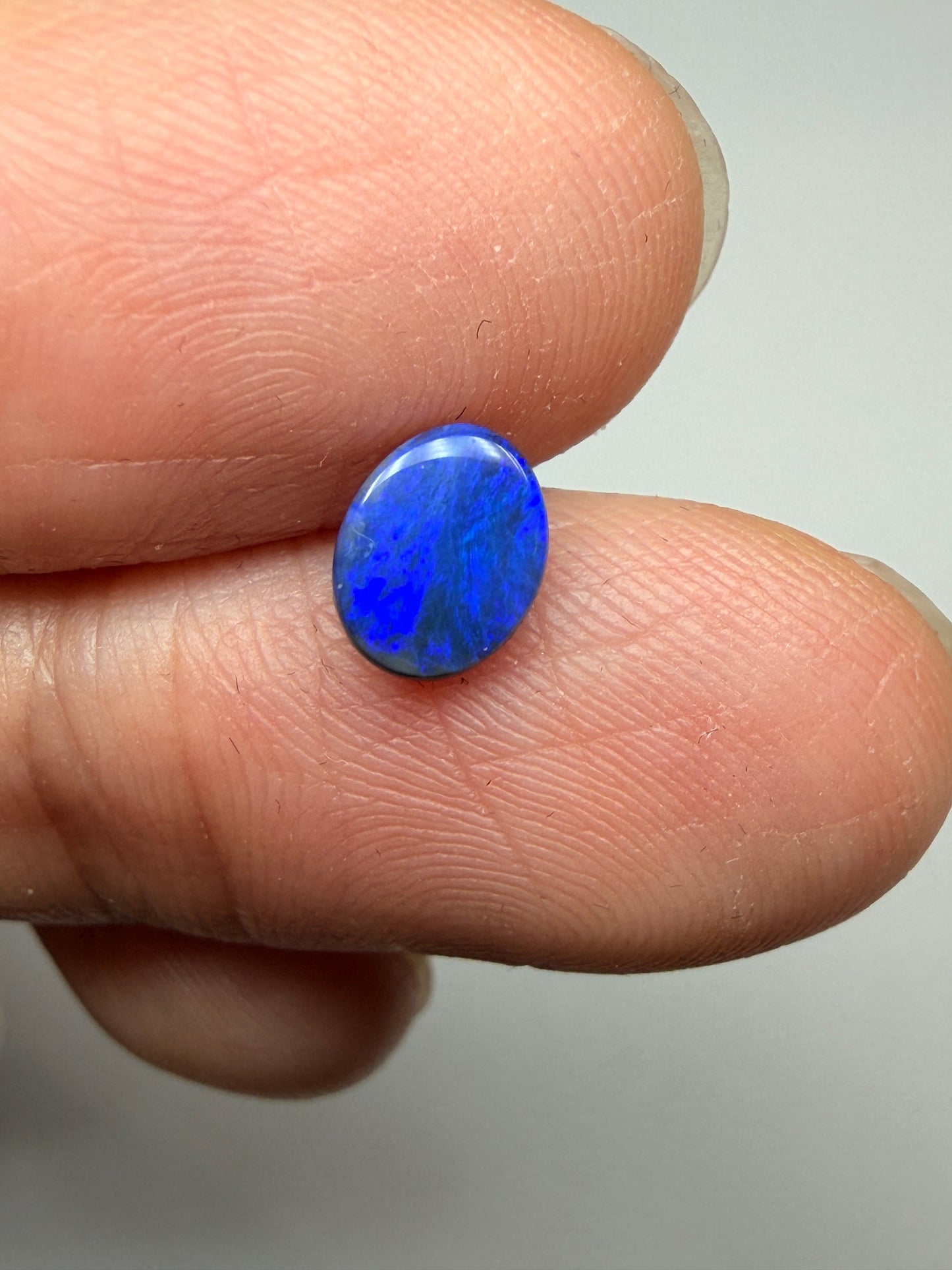 True Blue. Lightning Ridge Solid Black Opal. 0.52 Ct