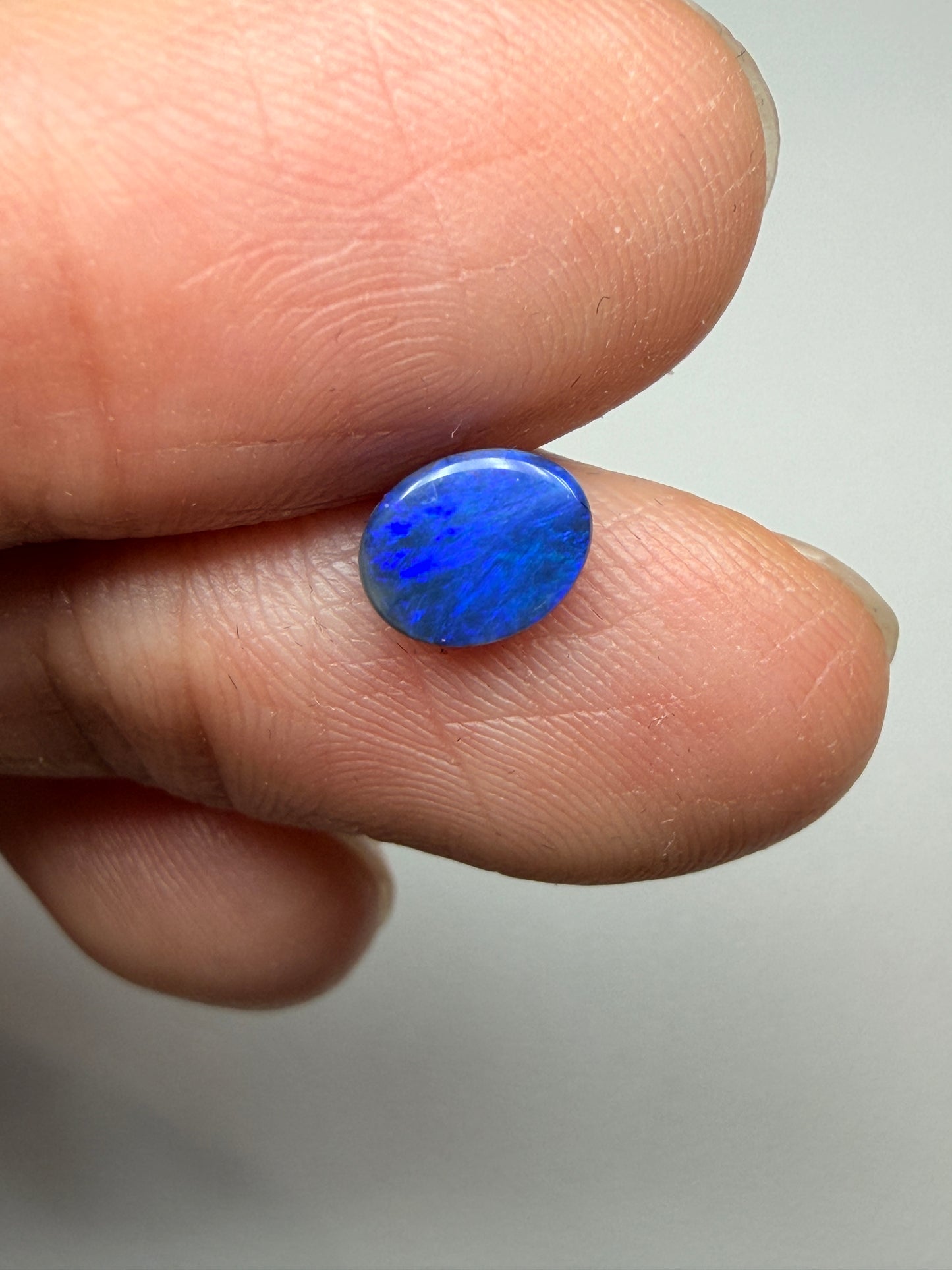 True Blue. Lightning Ridge Solid Black Opal. 0.52 Ct