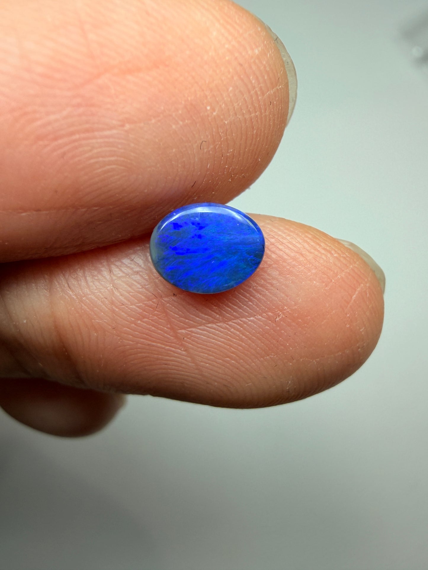 True Blue. Lightning Ridge Solid Black Opal. 0.52 Ct