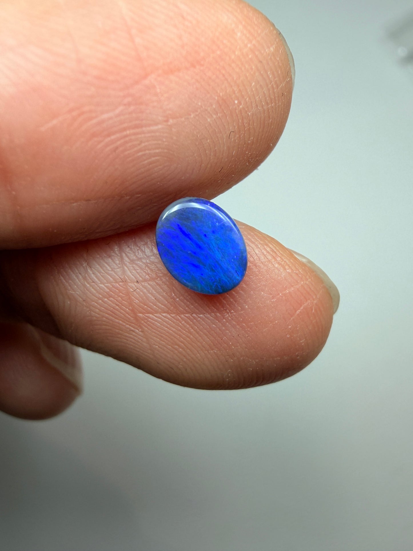 True Blue. Lightning Ridge Solid Black Opal. 0.52 Ct