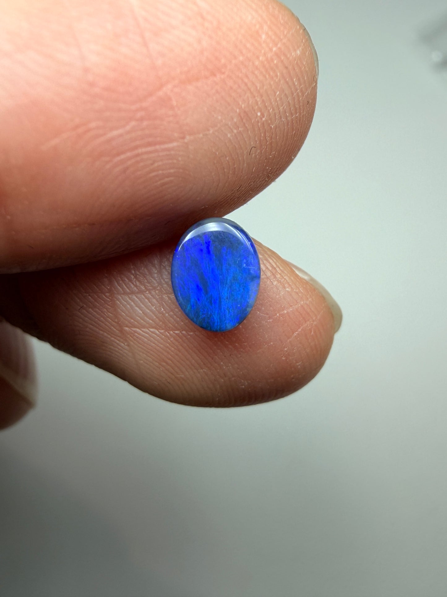 True Blue. Lightning Ridge Solid Black Opal. 0.52 Ct