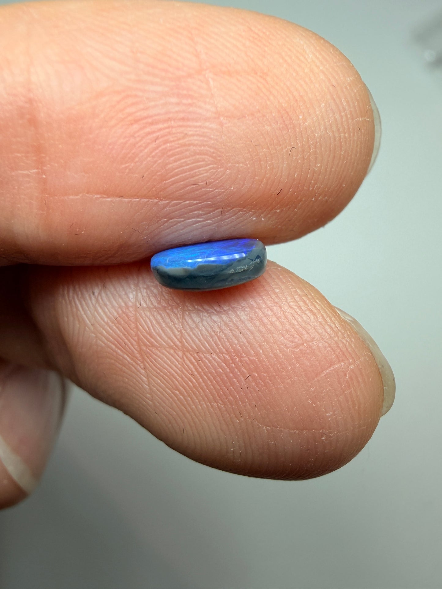 True Blue. Lightning Ridge Solid Black Opal. 0.52 Ct