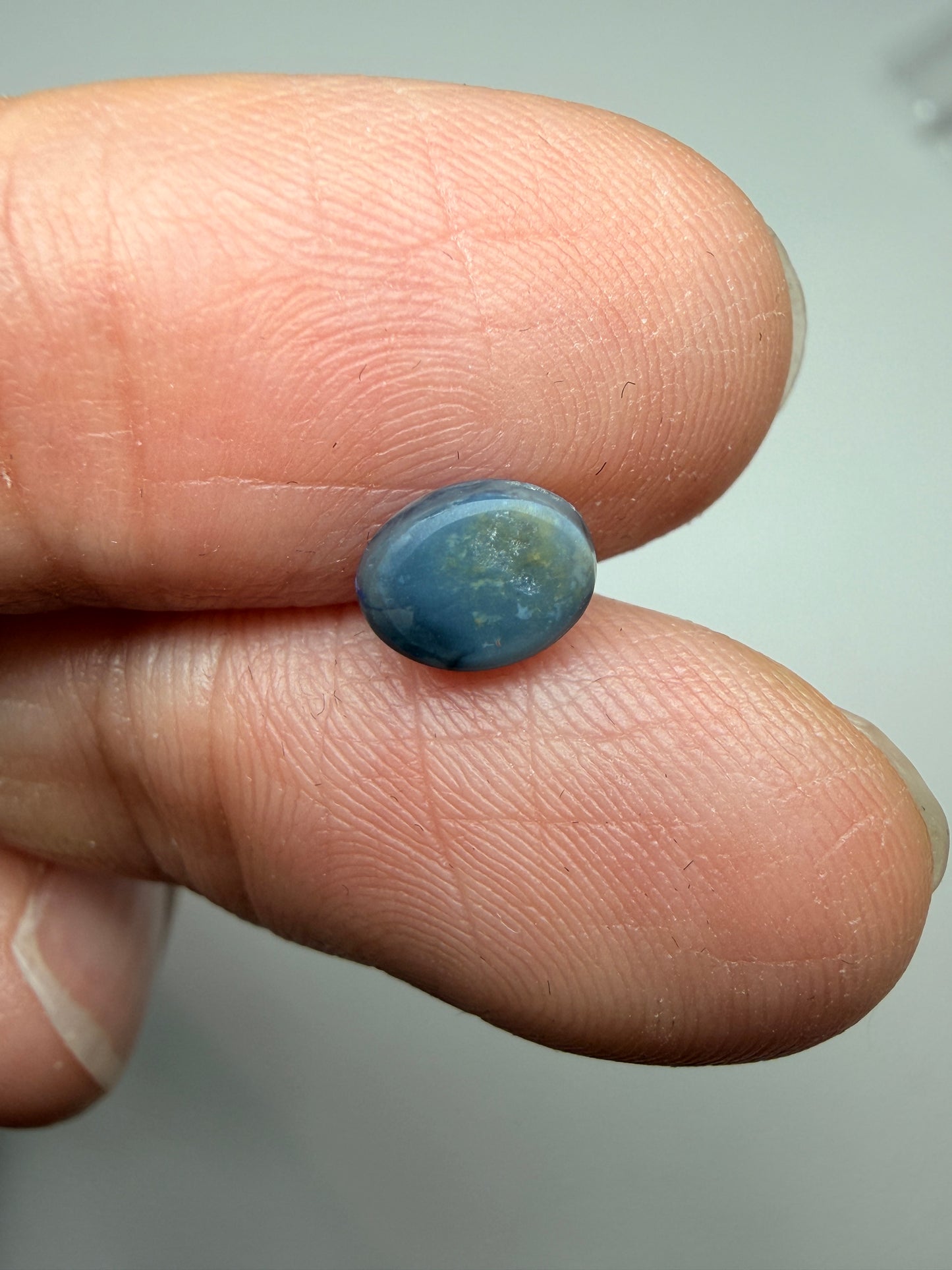 True Blue. Lightning Ridge Solid Black Opal. 0.52 Ct