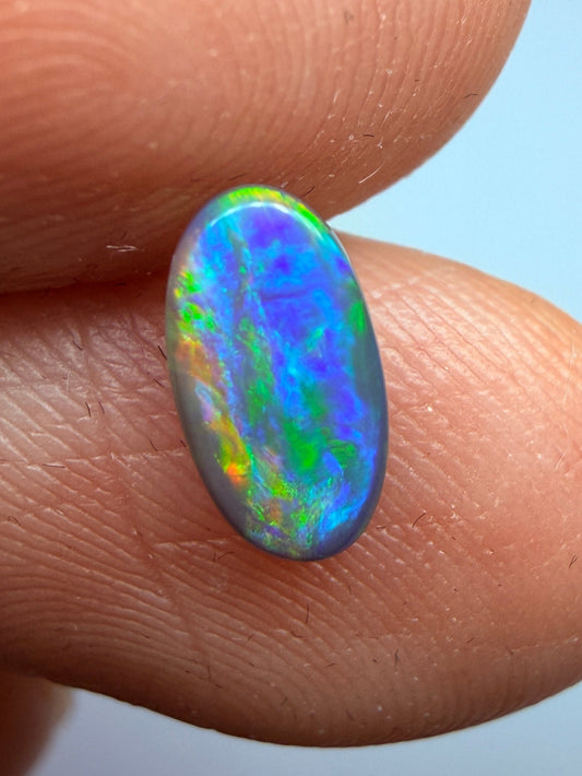 Garden Setting. Lightning Ridge Solid Black Opal. 0.48 Ct