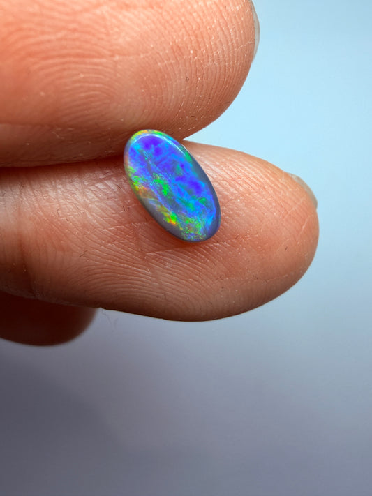 Garden Setting. Lightning Ridge Solid Black Opal. 0.48 Ct