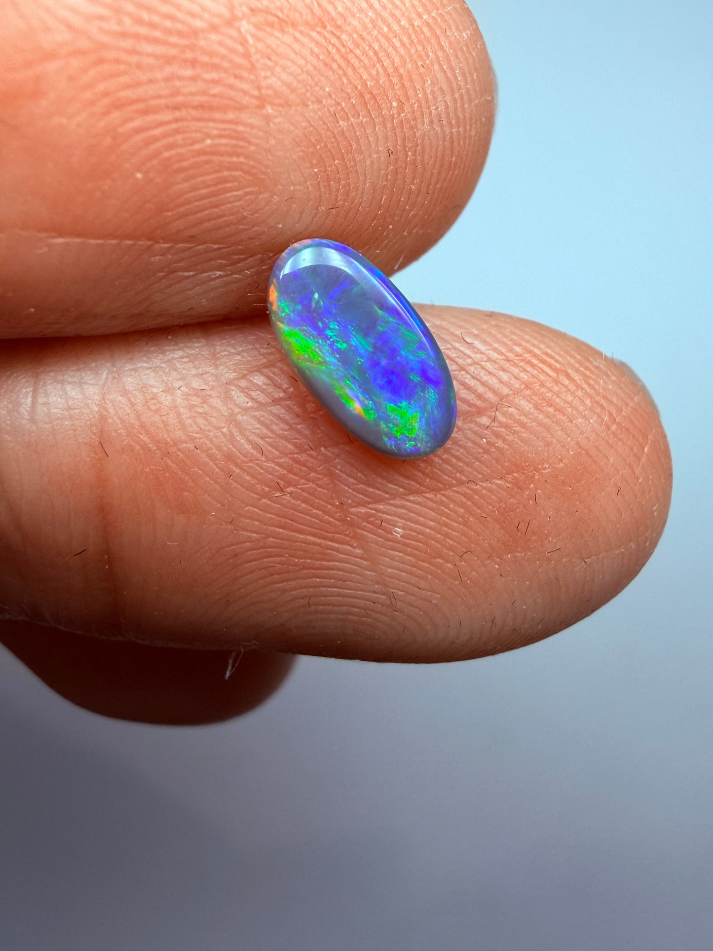Garden Setting. Lightning Ridge Solid Black Opal. 0.48 Ct