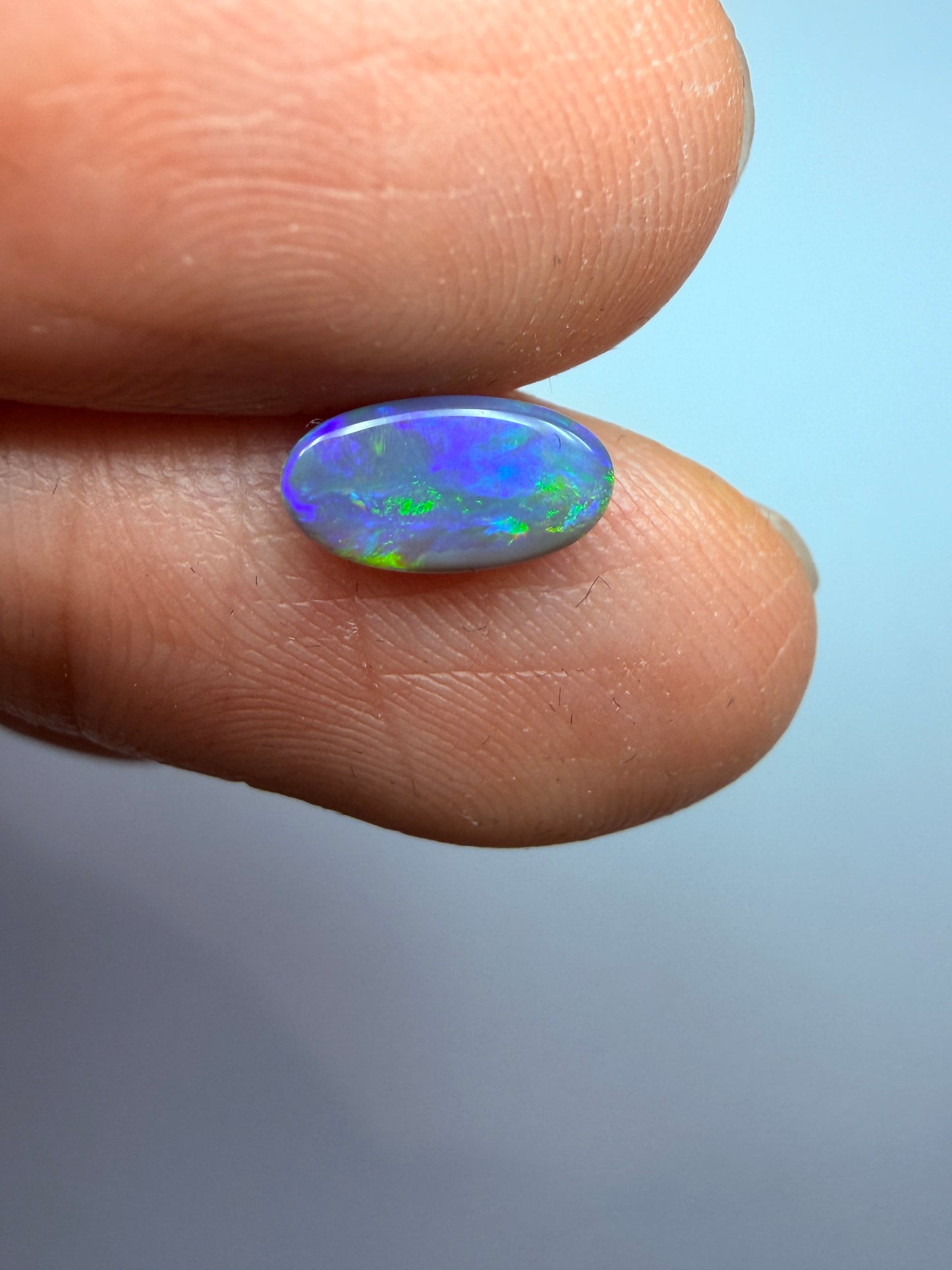 Garden Setting. Lightning Ridge Solid Black Opal. 0.48 Ct