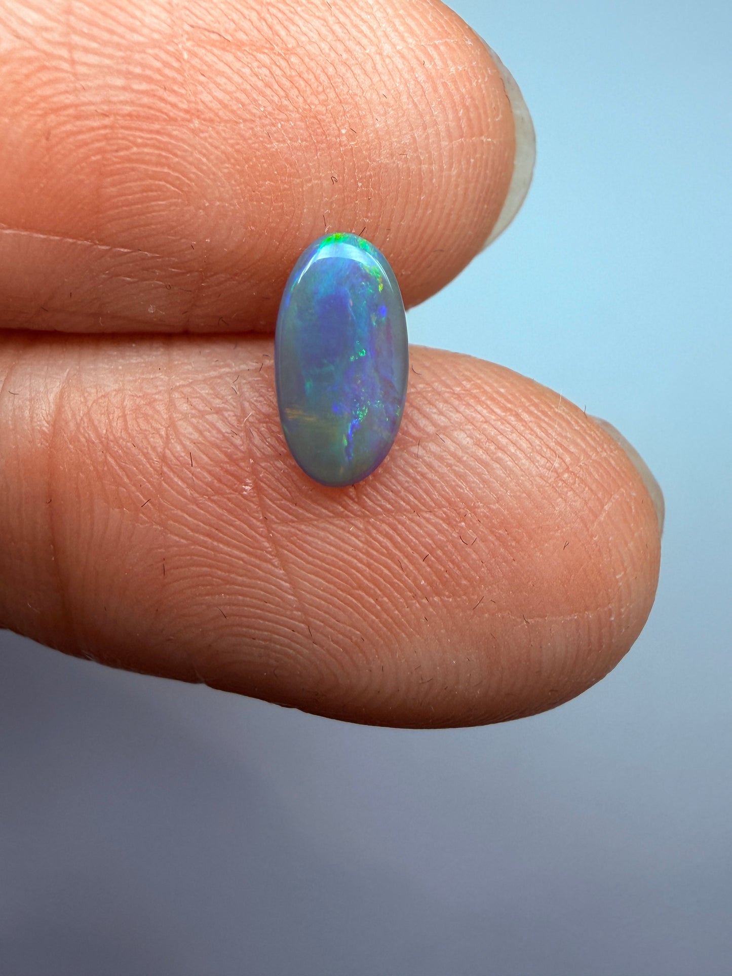 Garden Setting. Lightning Ridge Solid Black Opal. 0.48 Ct