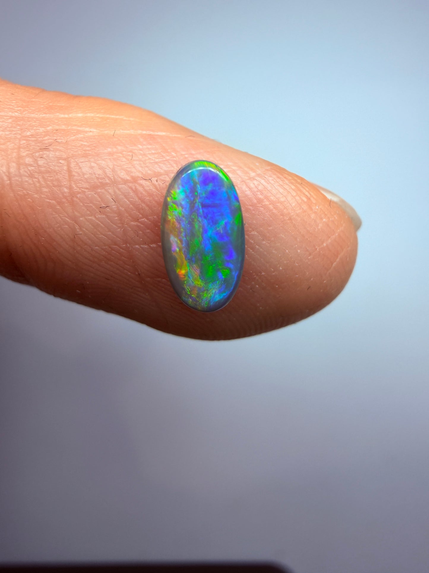 Garden Setting. Lightning Ridge Solid Black Opal. 0.48 Ct