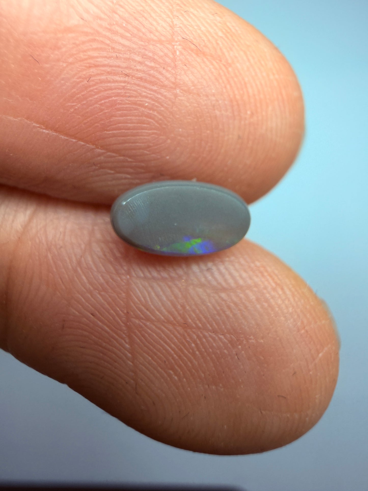 Garden Setting. Lightning Ridge Solid Black Opal. 0.48 Ct