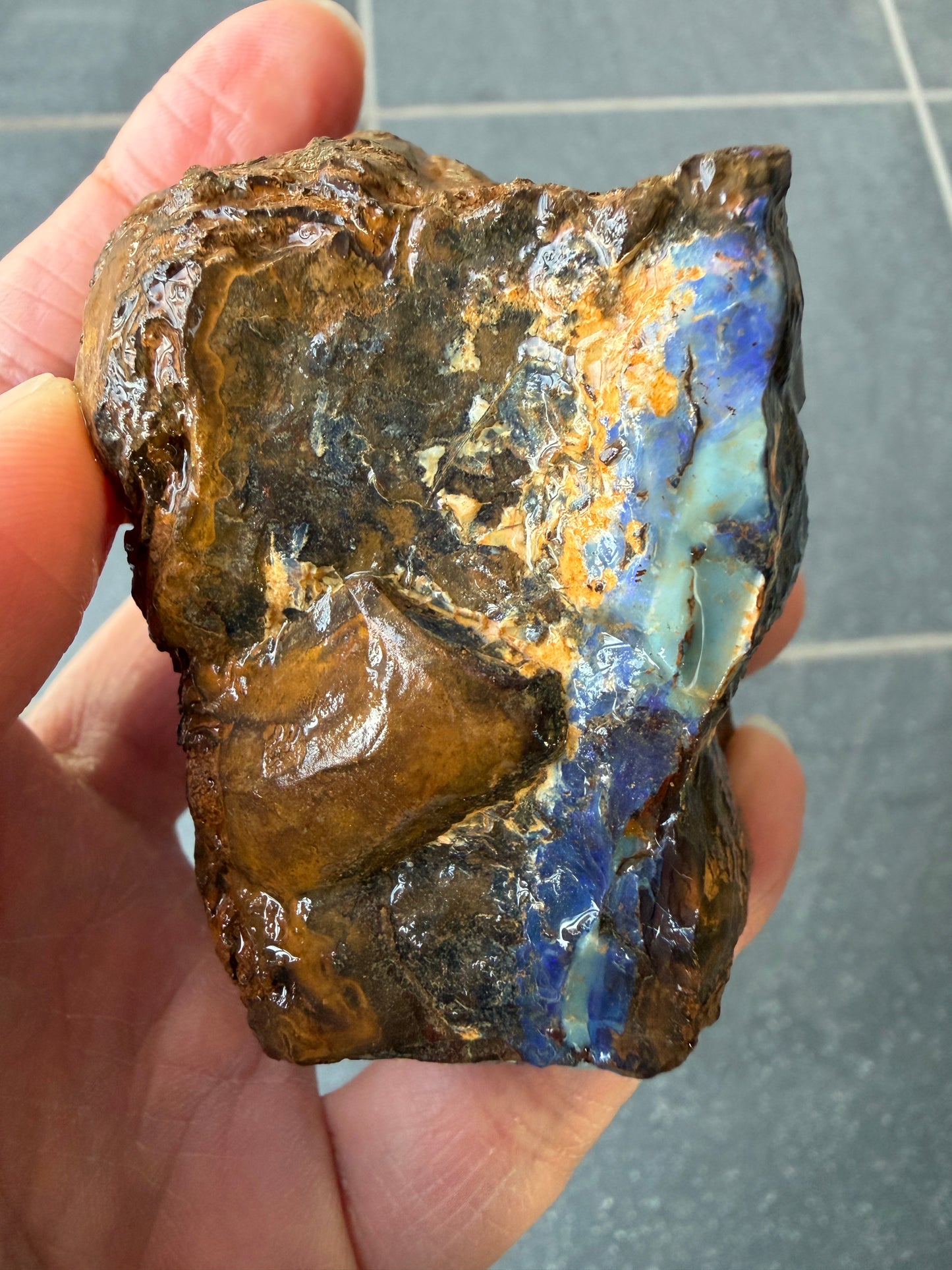 Opal 4 Ways. Rough Boulder Opal Rock. 194 Grams.