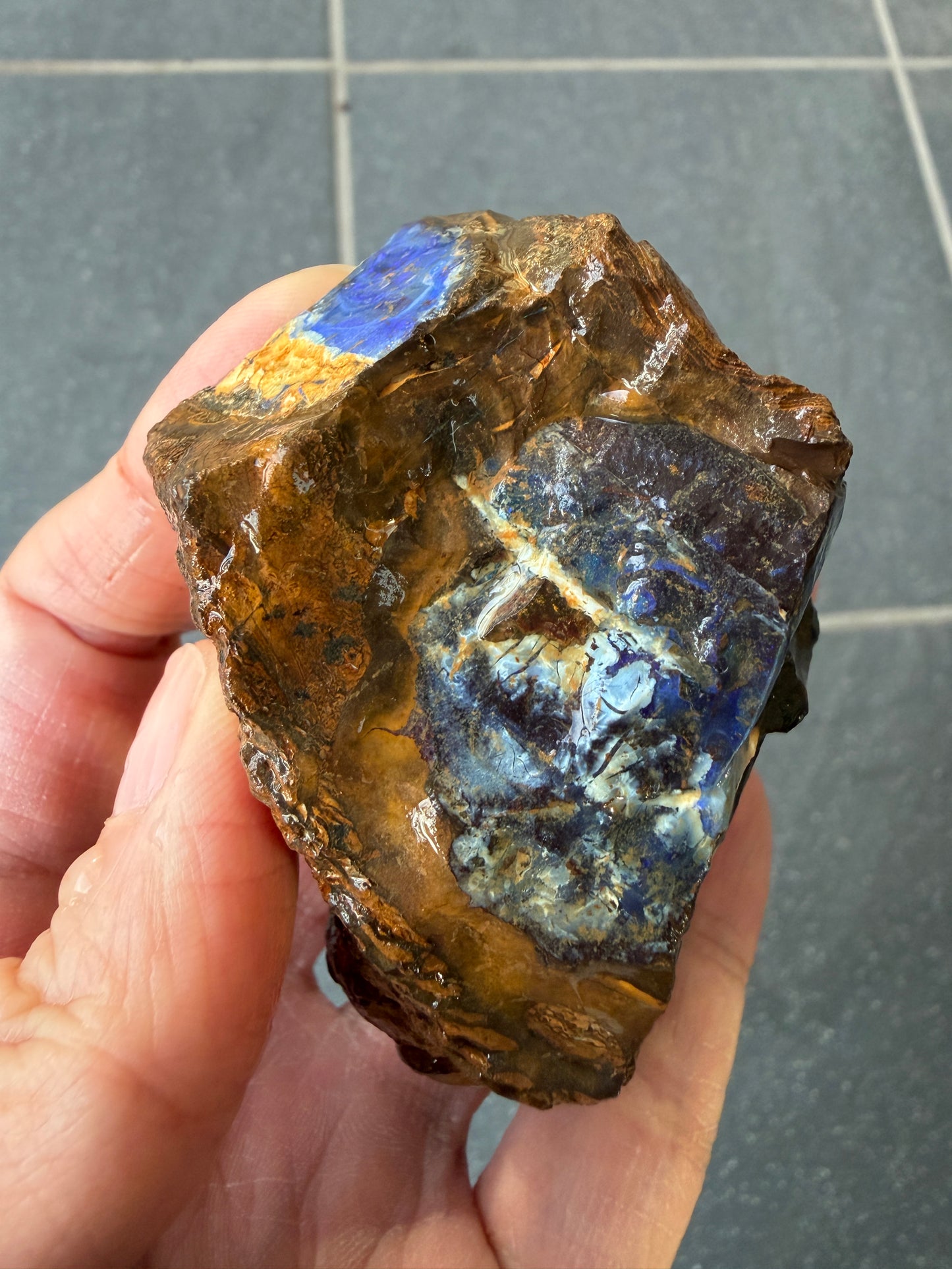 Opal 4 Ways. Rough Boulder Opal Rock. 194 Grams.