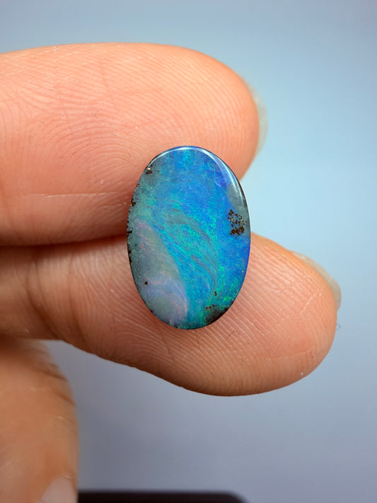 Swirling Sea. Solid Boulder Opal. 2.30 Ct