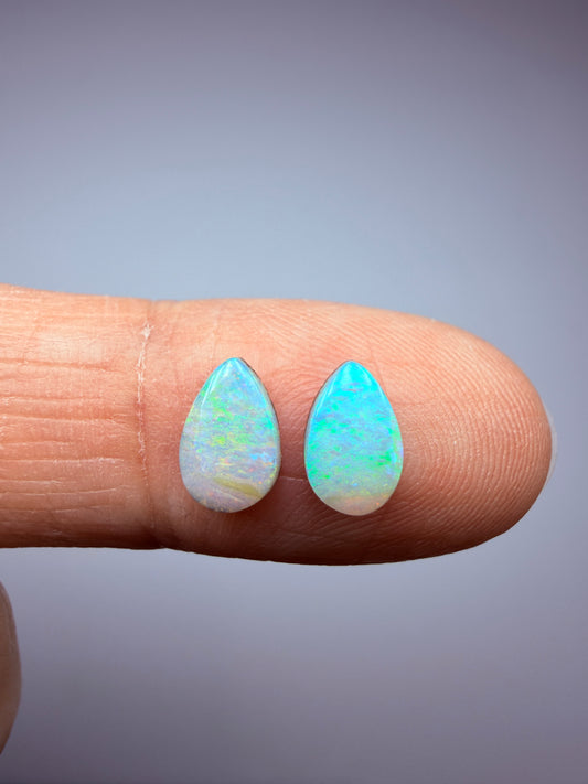 Droplet Duet. Solid Boulder Opal Pair. 1.08 Ct