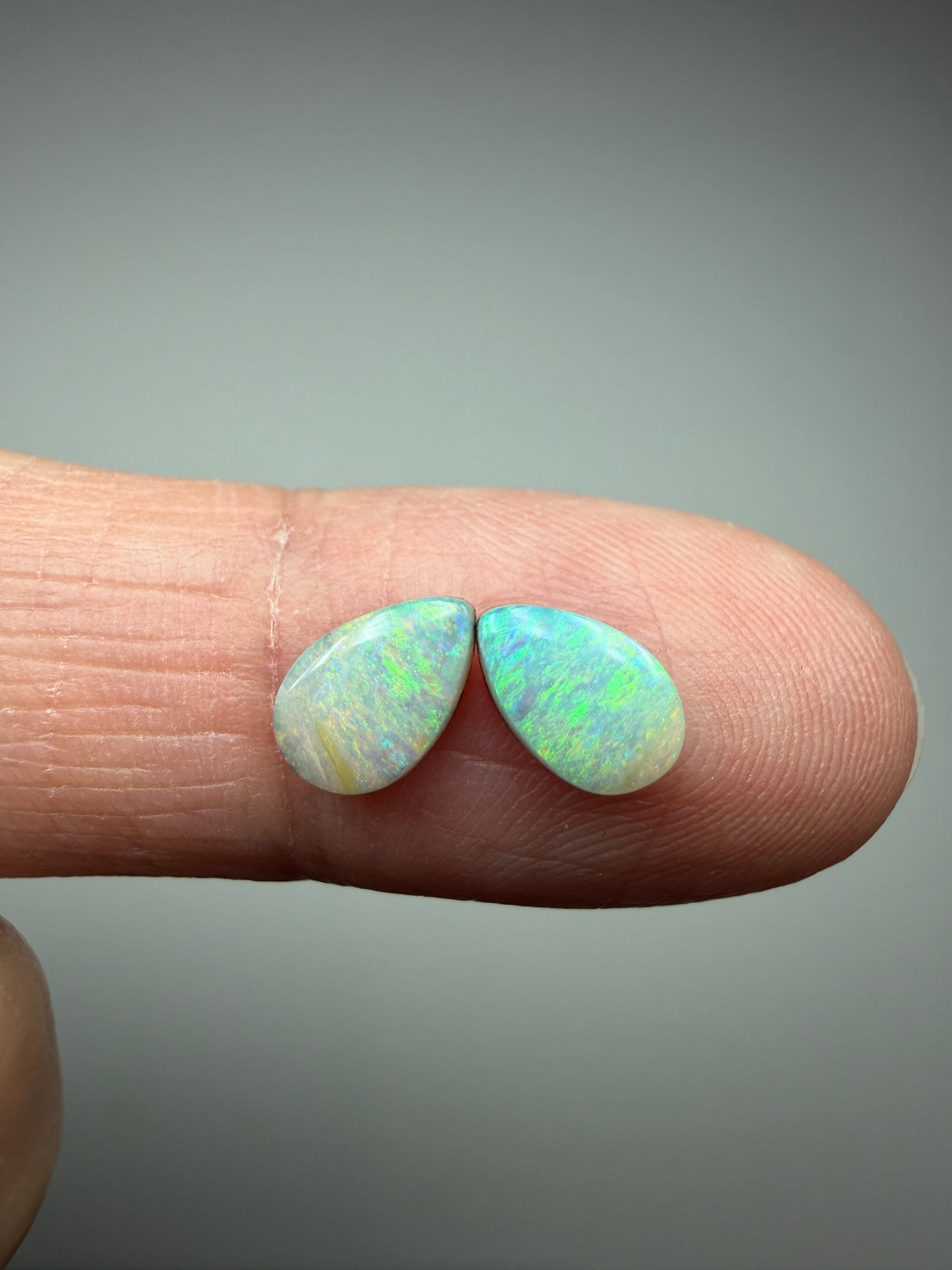 Droplet Duet. Solid Boulder Opal Pair. 1.08 Ct