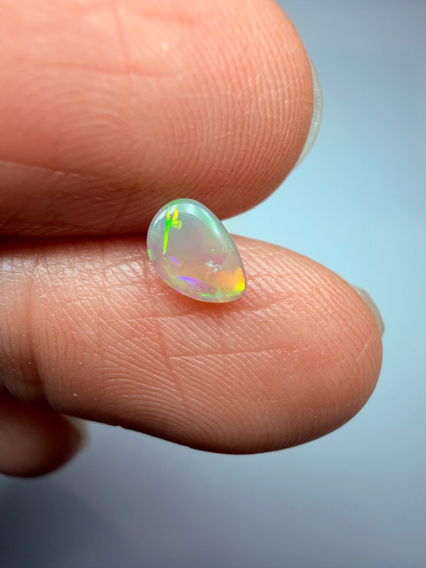 Petite Pear. Lightning Ridge Solid Crystal Opal. 0.26 Ct