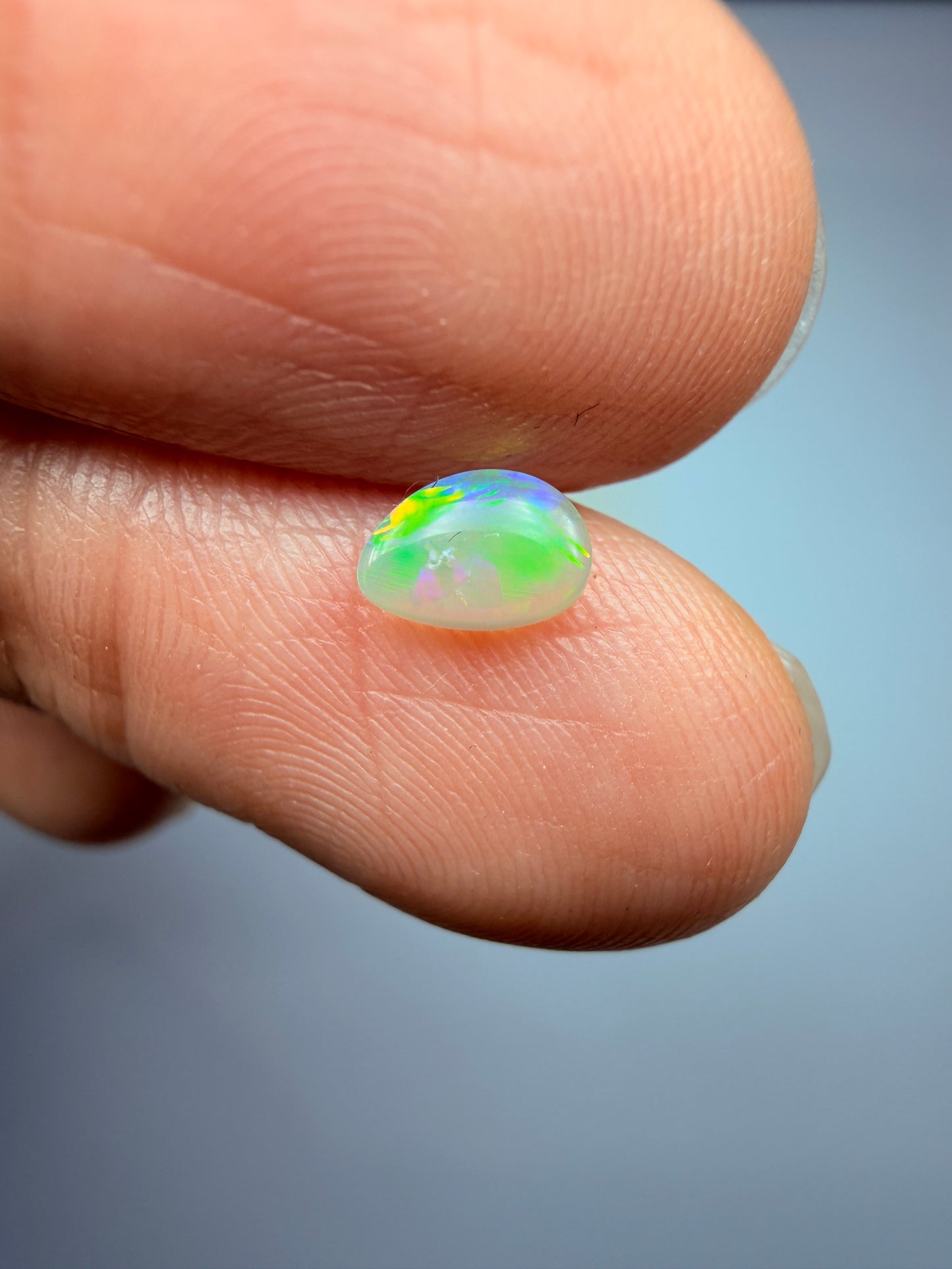 Petite Pear. Lightning Ridge Solid Crystal Opal. 0.26 Ct