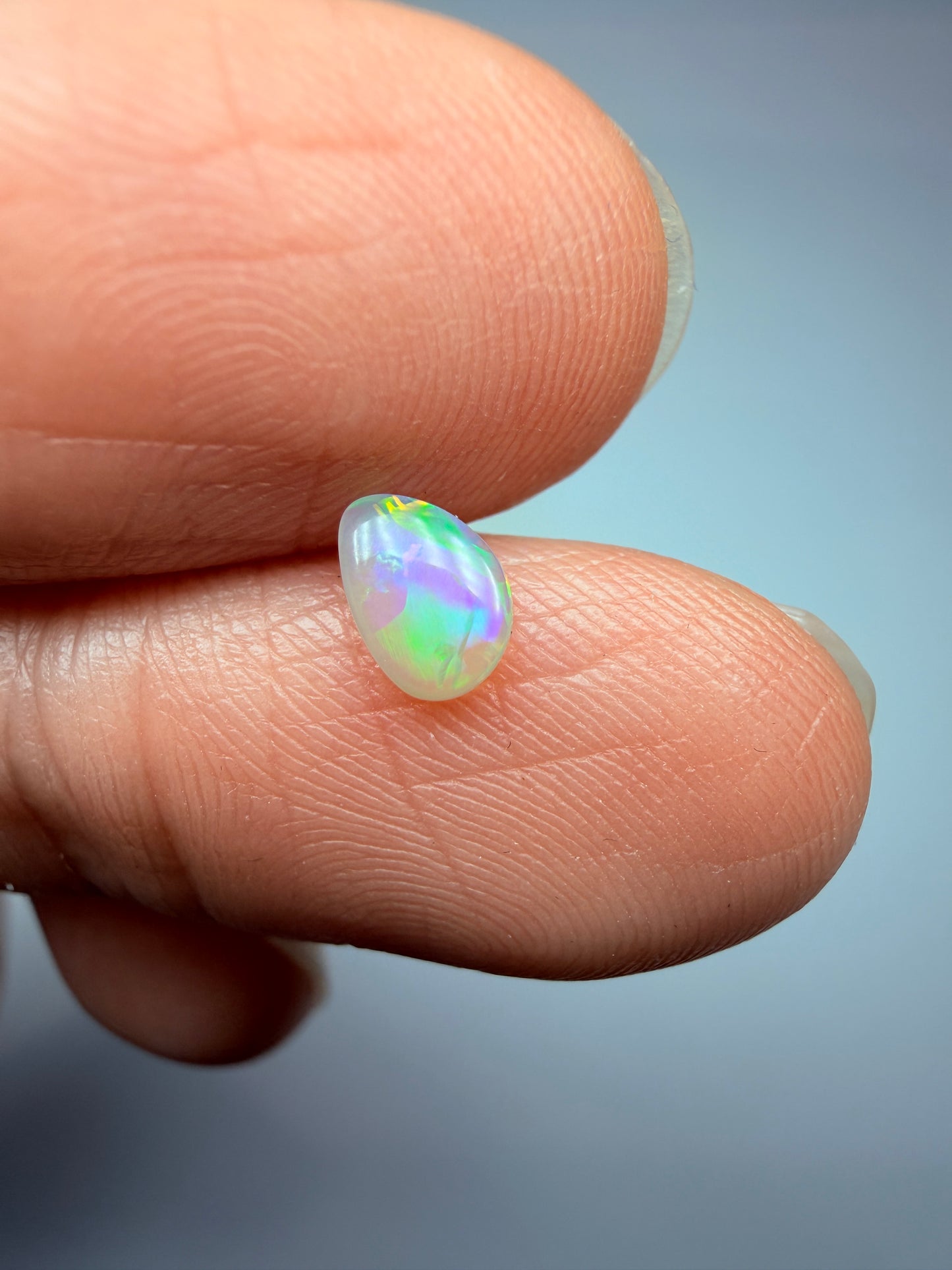 Petite Pear. Lightning Ridge Solid Crystal Opal. 0.26 Ct