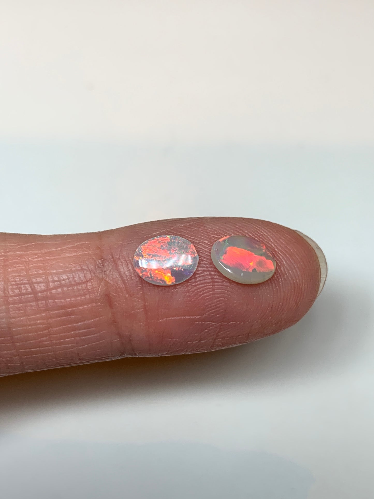 Vivid Flames. Lightning Ridge Opal Pair. 0.59 Ct