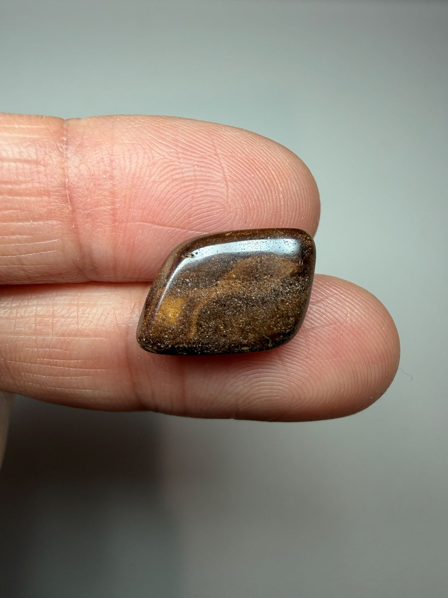 Rainbow River. Solid Boulder Opal. 6.05 Ct