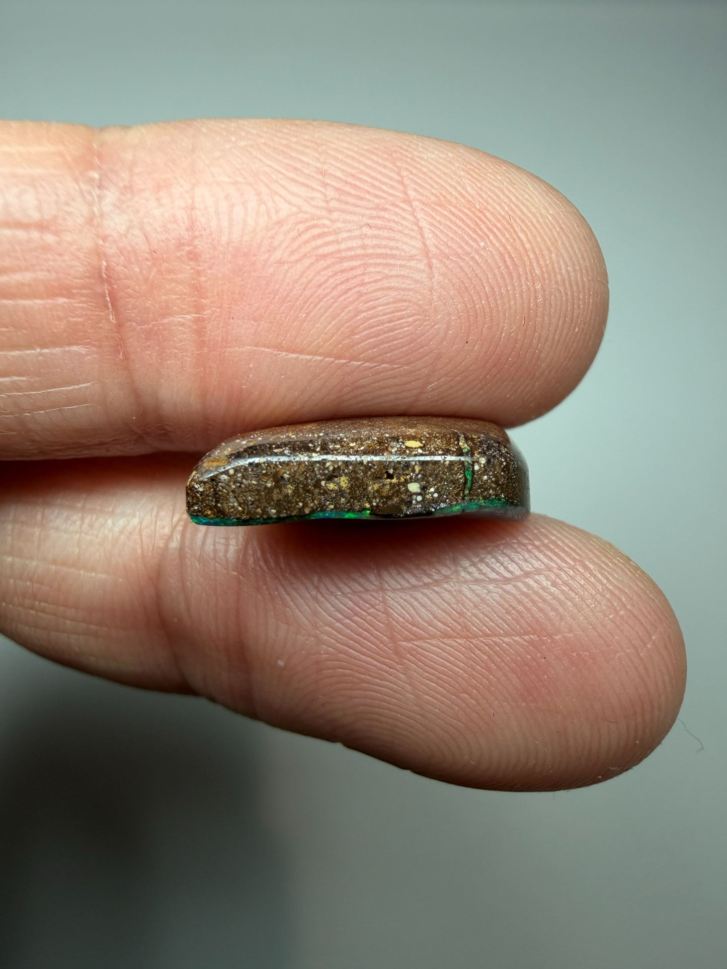 Rainbow River. Solid Boulder Opal. 6.05 Ct