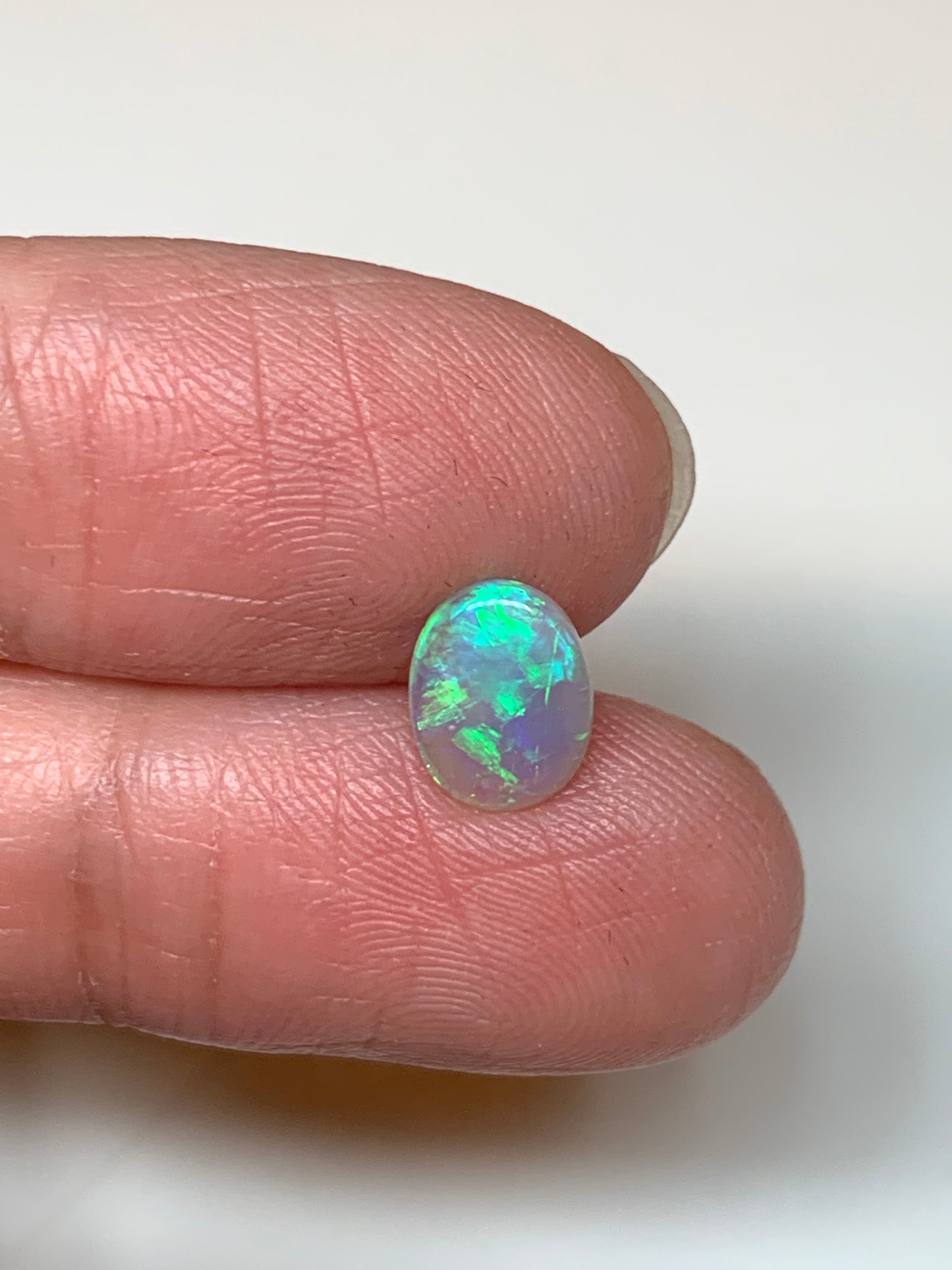 Green Display. Lightning Ridge Crystal Opal. 0.72 Ct